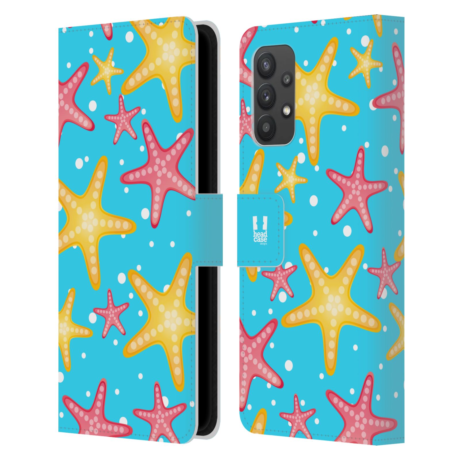 Pouzdro pro mobil Samsung Galaxy A32 5G - HEAD CASE - Mořský vzor - barevné hvězdy