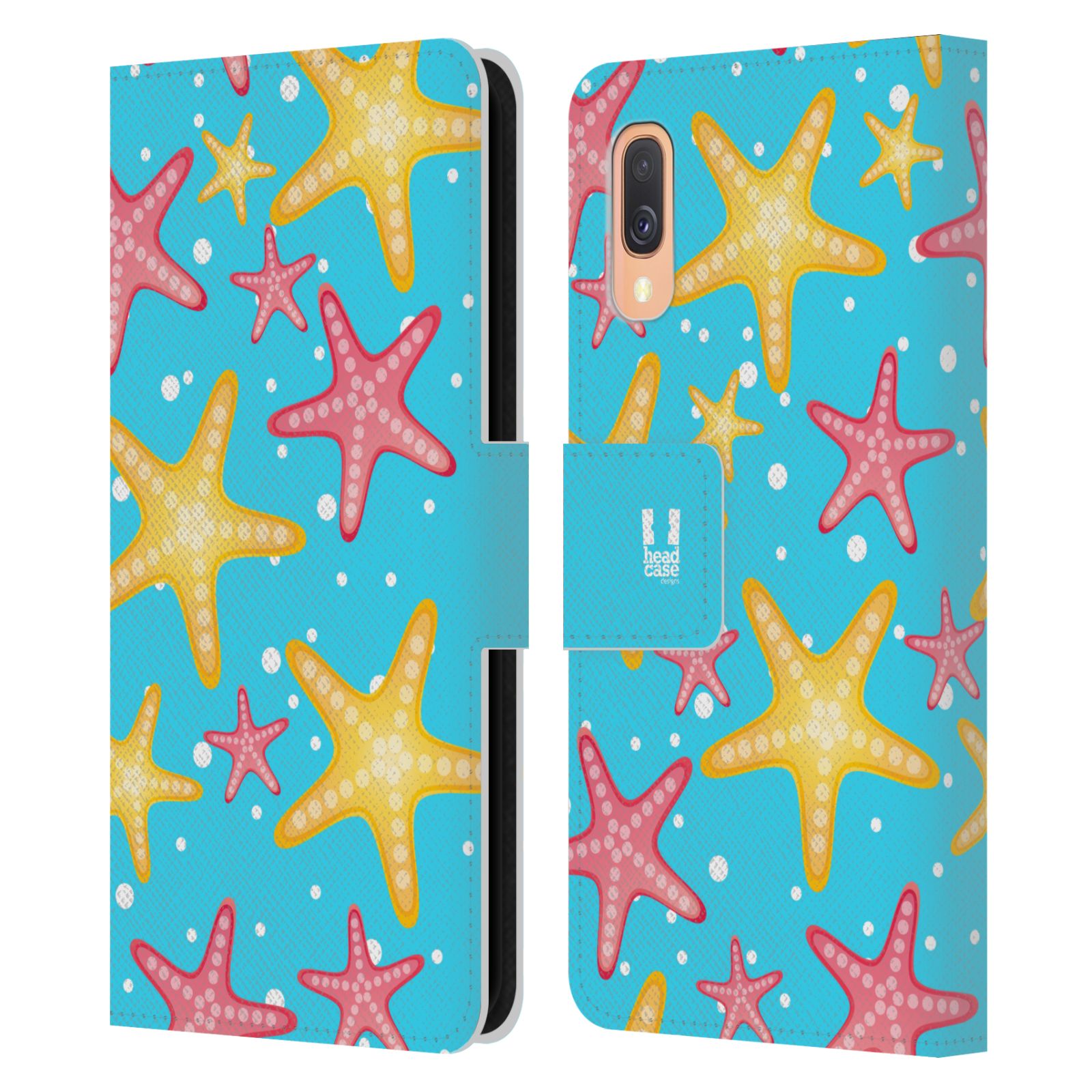 Pouzdro pro mobil Samsung Galaxy A40 - Mořský vzor - barevné hvězdy