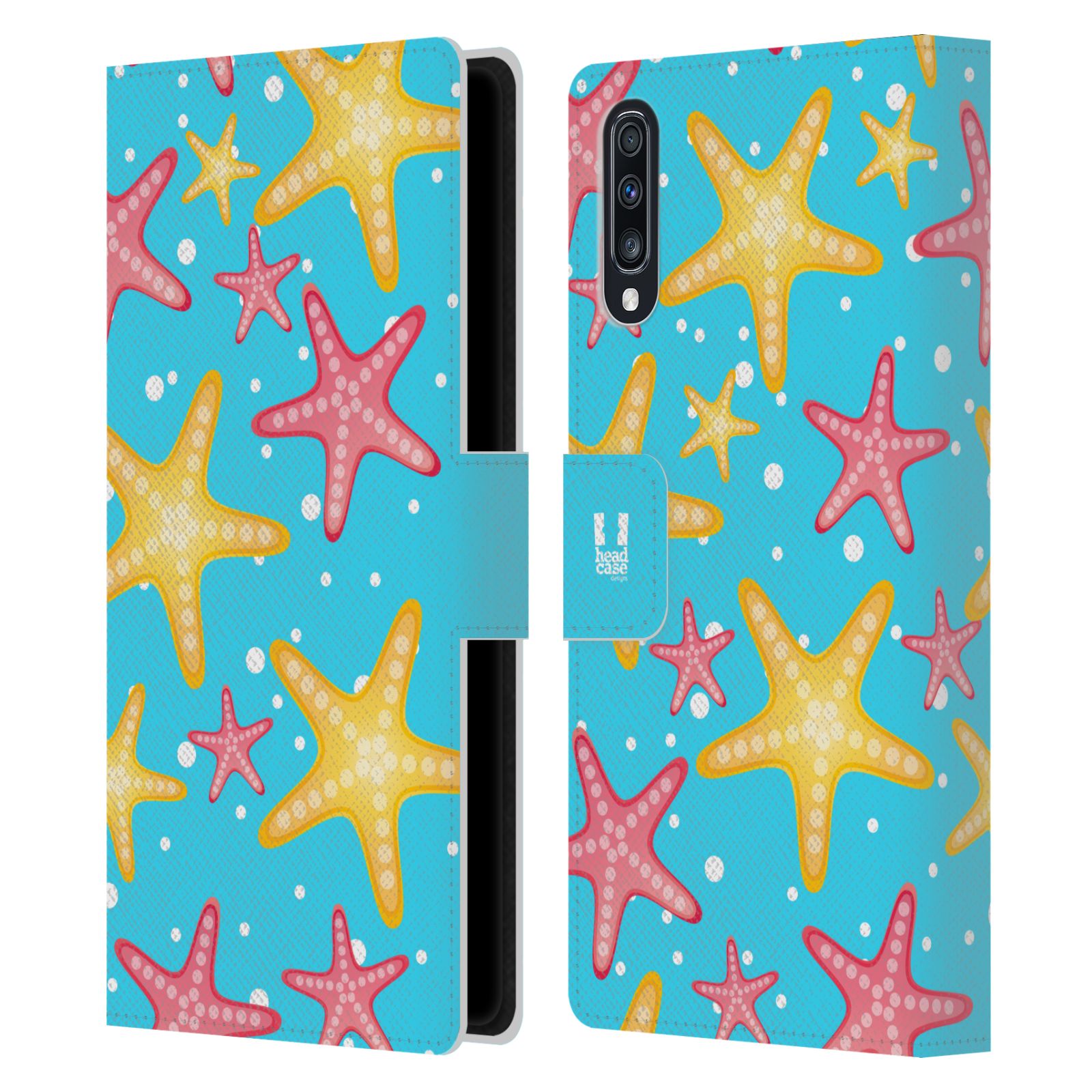 Pouzdro pro mobil Samsung Galaxy A70 - Mořský vzor - barevné hvězdy