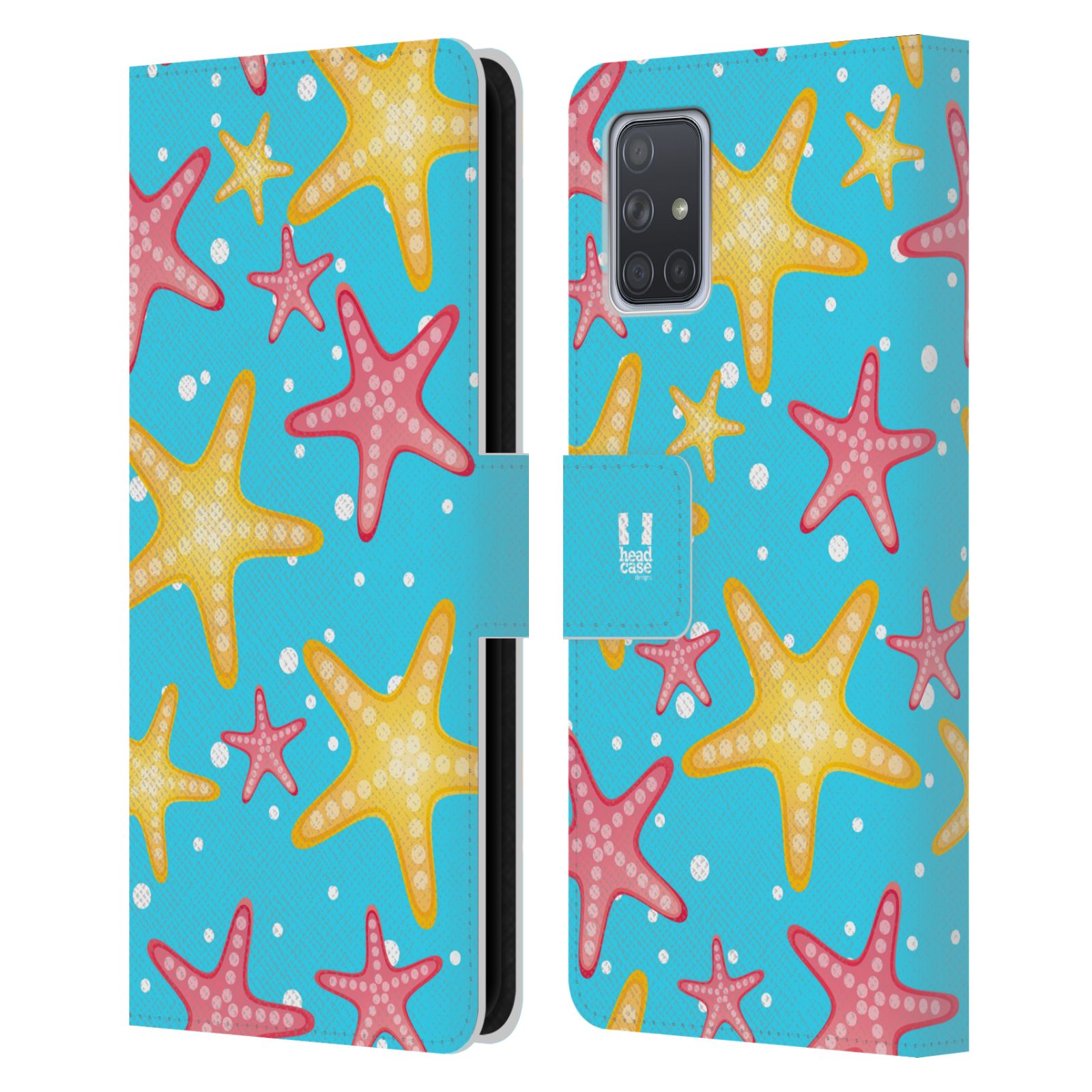 Pouzdro pro mobil Samsung Galaxy A71 - Mořský vzor - barevné hvězdy