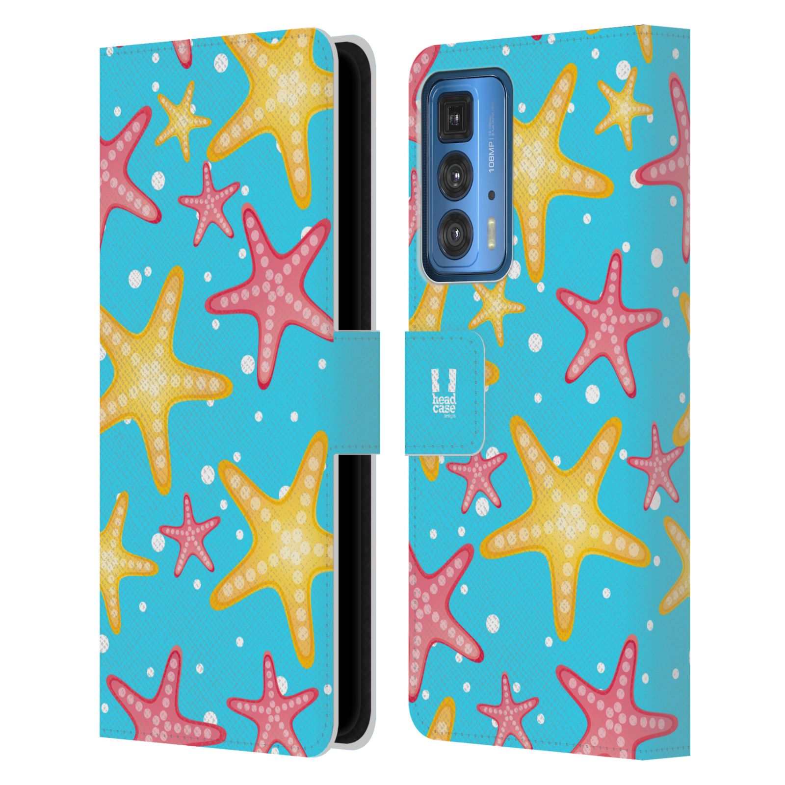 HEAD CASE Pouzdro pro mobil Motorola EDGE 20 PRO - Mořský vzor - barevné hvězdy