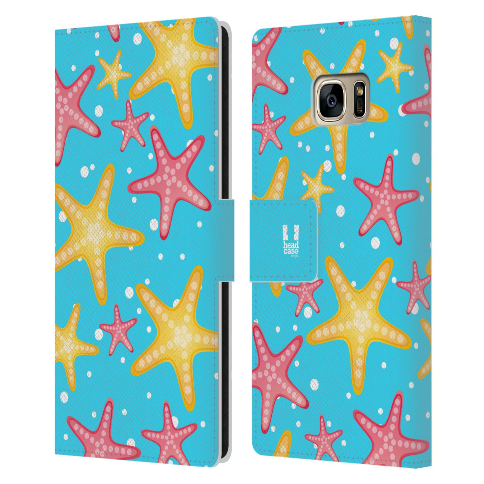 Pouzdro pro mobil Samsung Galaxy S7 EDGE - Mořský vzor - barevné hvězdy