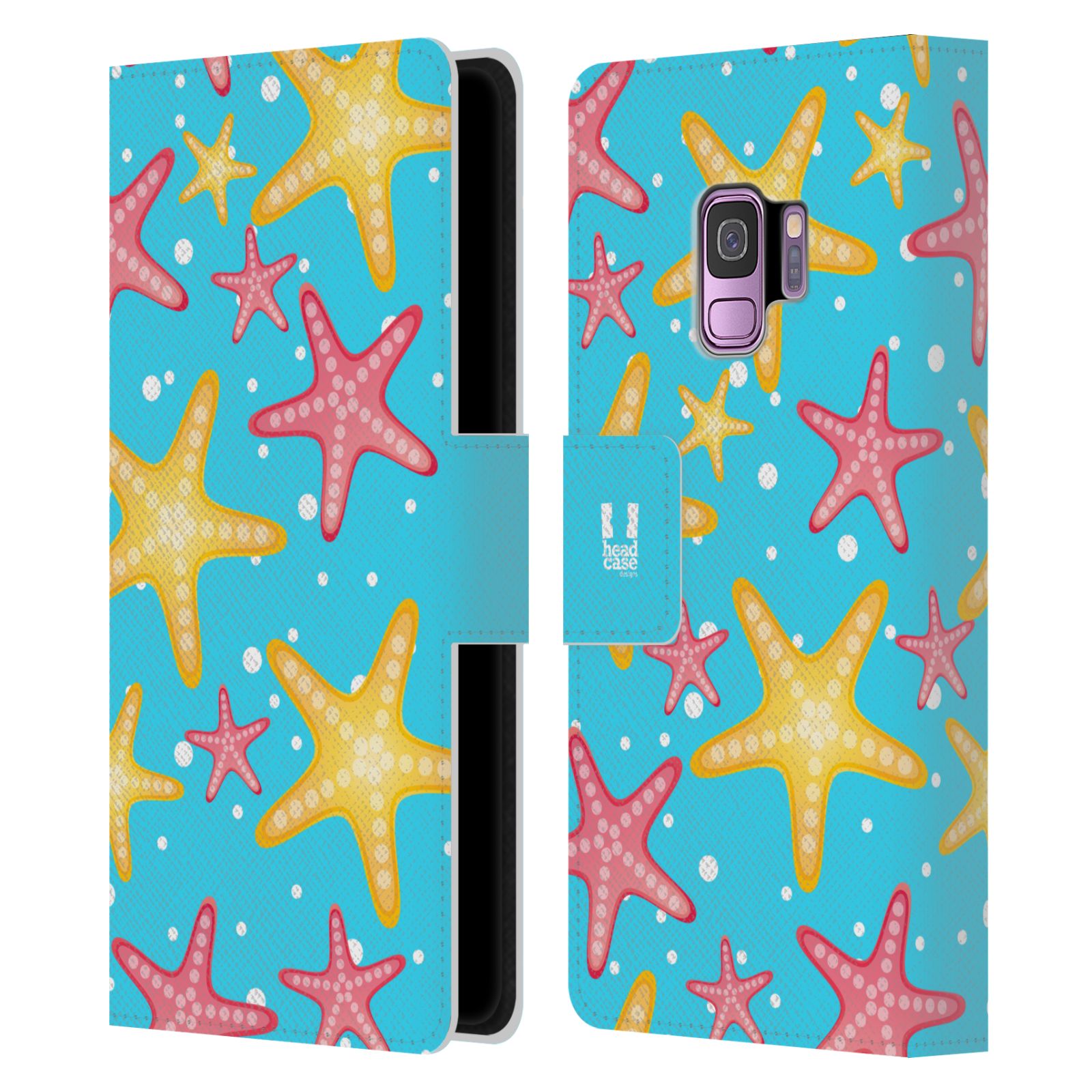 Pouzdro pro mobil Samsung Galaxy S9 - Mořský vzor - barevné hvězdy