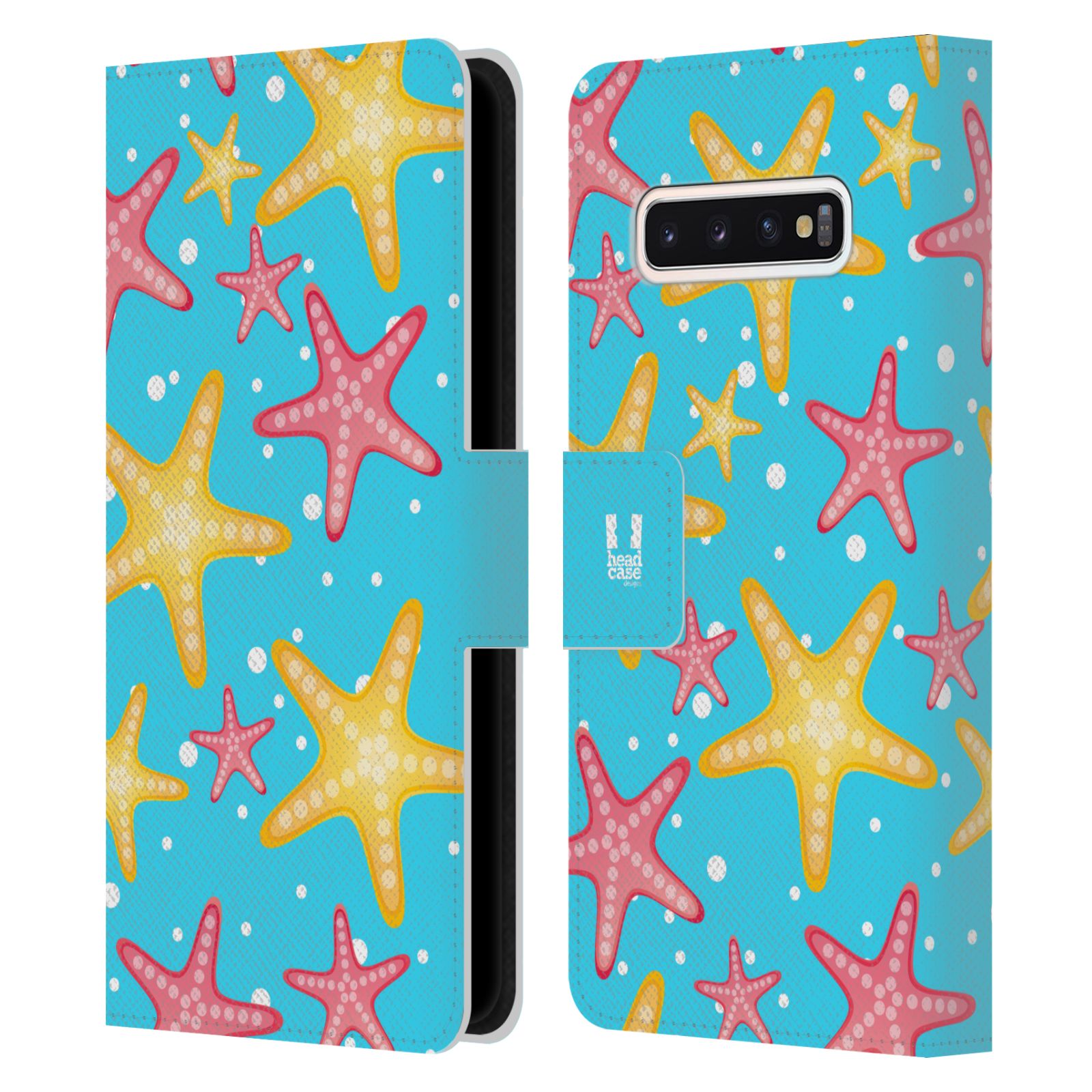 Pouzdro pro mobil Samsung Galaxy S10 - Mořský vzor - barevné hvězdy