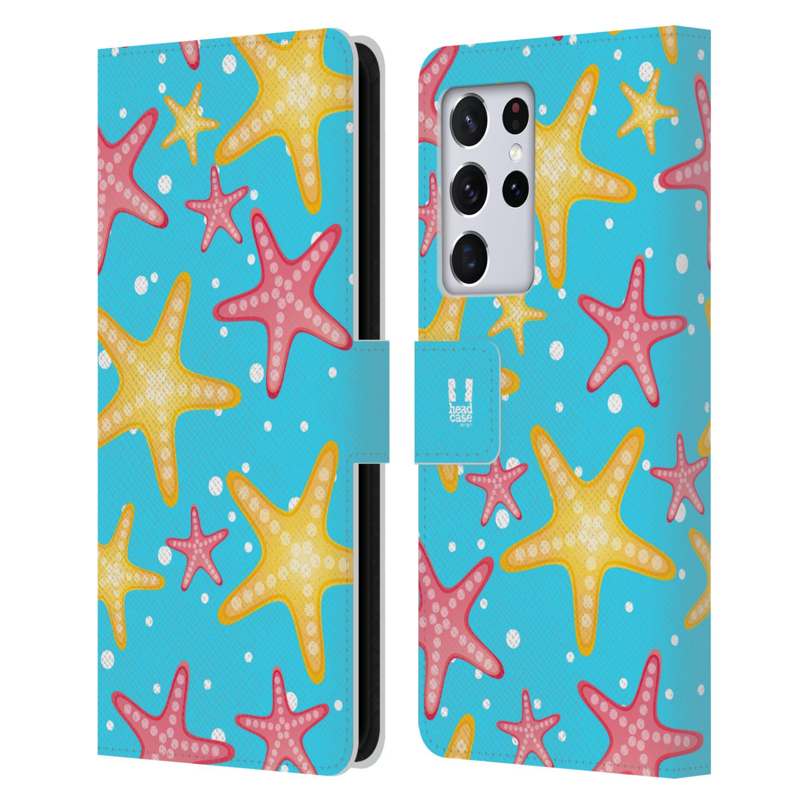 Pouzdro pro mobil Samsung Galaxy S21 ULTRA 5G  - Mořský vzor - barevné hvězdy