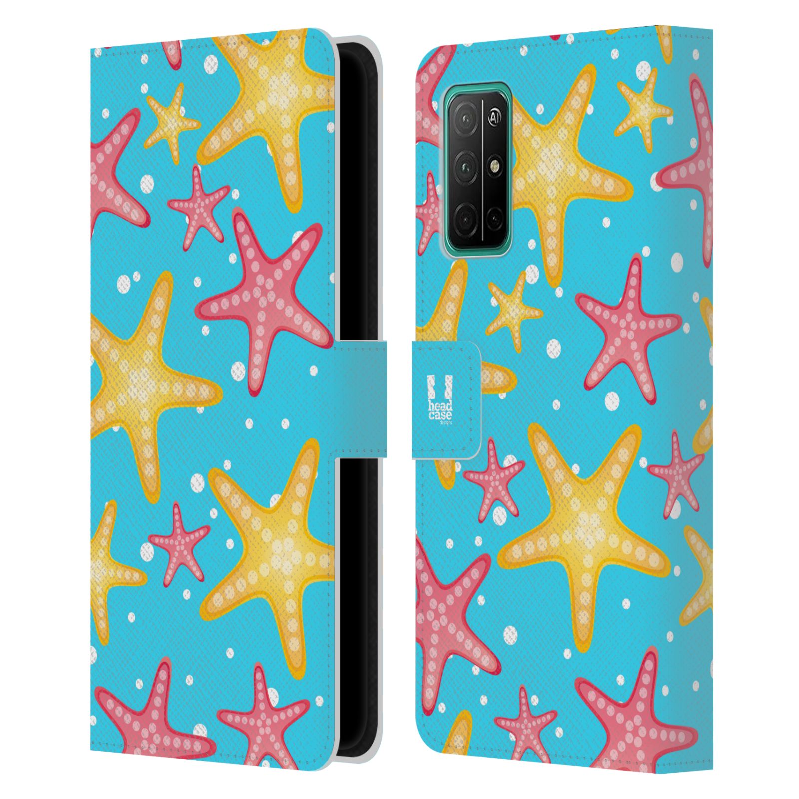 Pouzdro pro mobil Honor 30s - Mořský vzor - barevné hvězdy