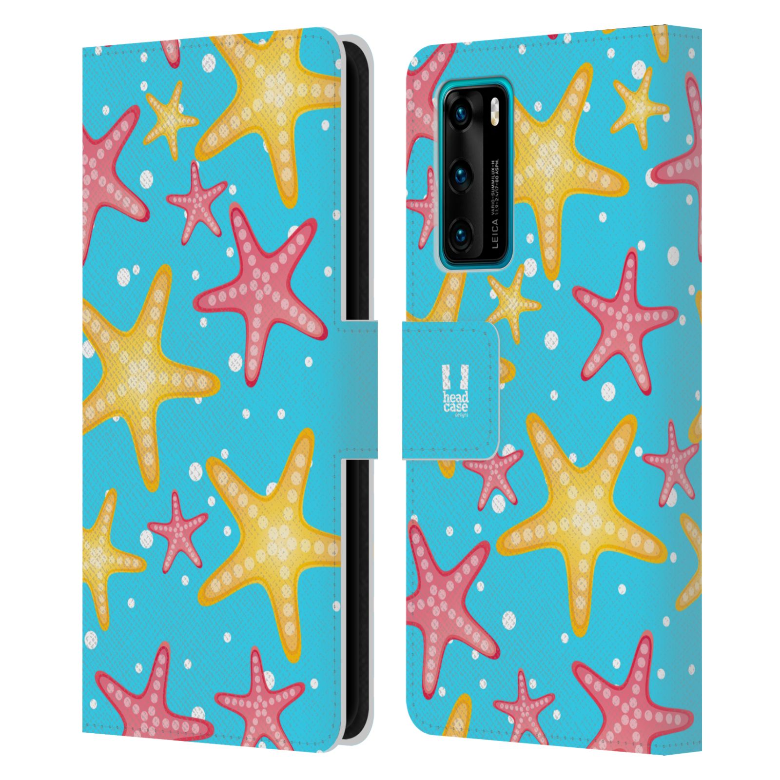 Pouzdro pro mobil Huawei P40 - Mořský vzor - barevné hvězdy