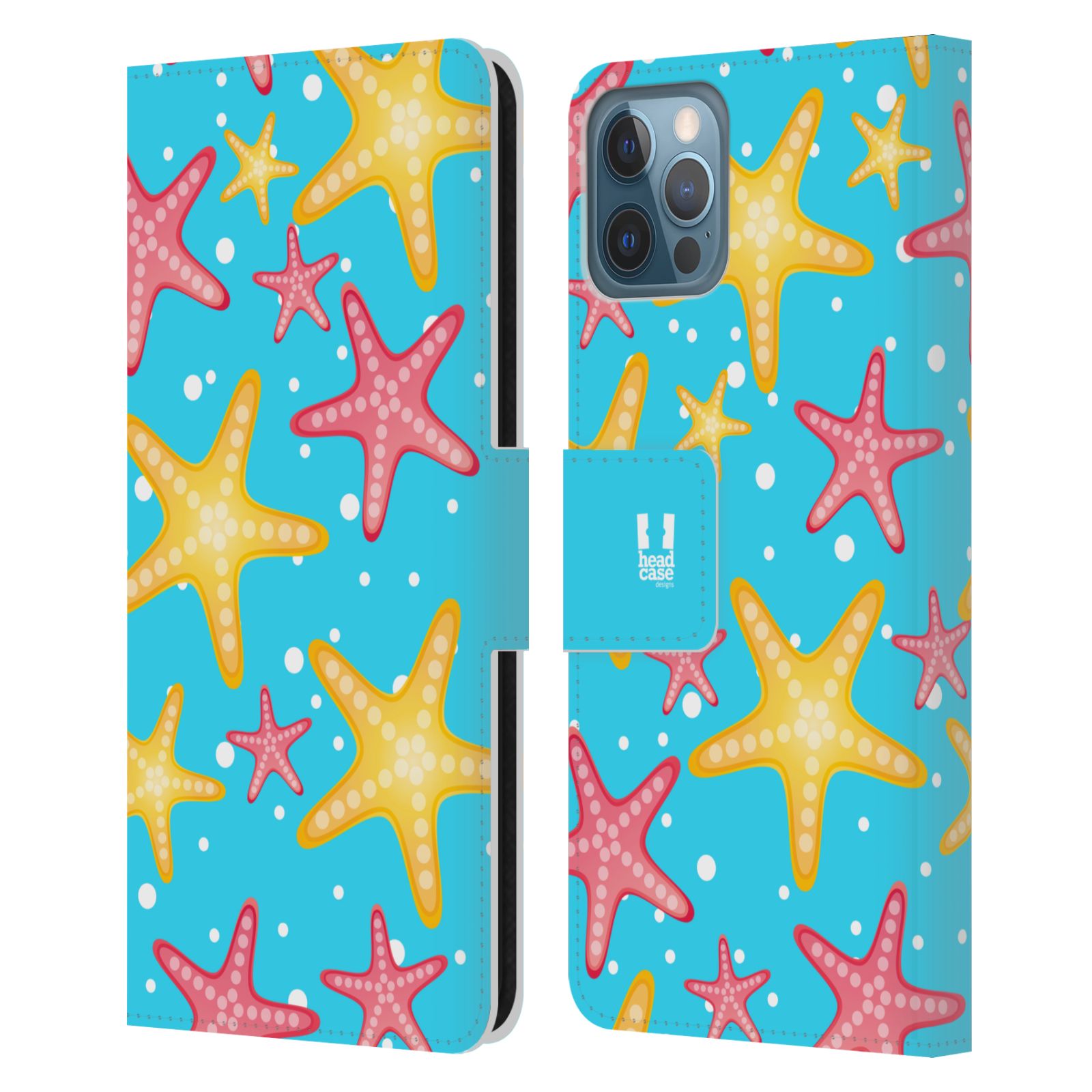 Pouzdro pro mobil Apple Iphone 12 / 12 Pro - Mořský vzor - barevné hvězdy