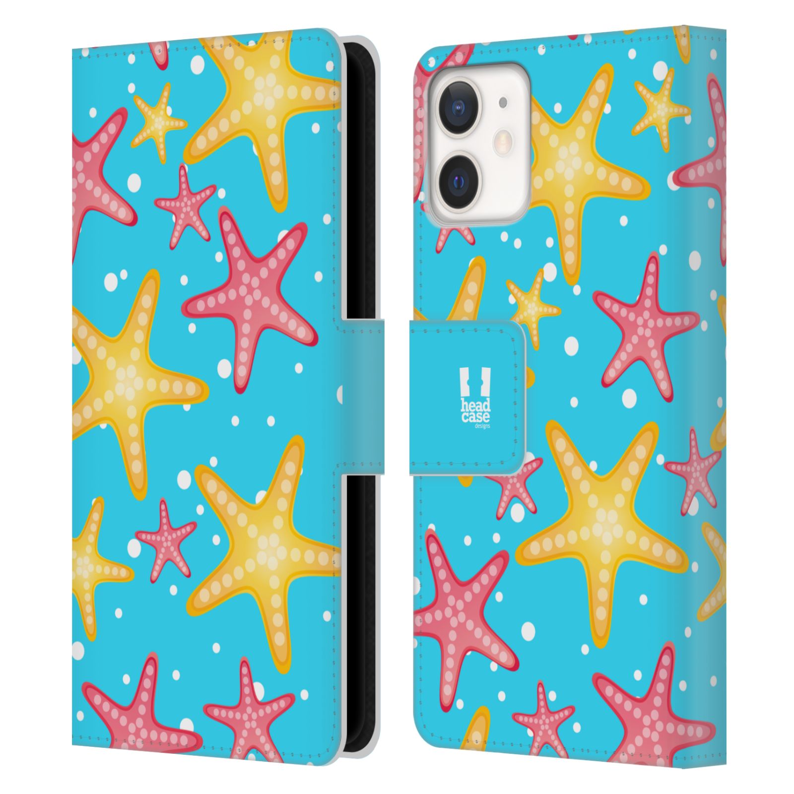 Pouzdro pro mobil Apple Iphone 12 MINI - Mořský vzor - barevné hvězdy