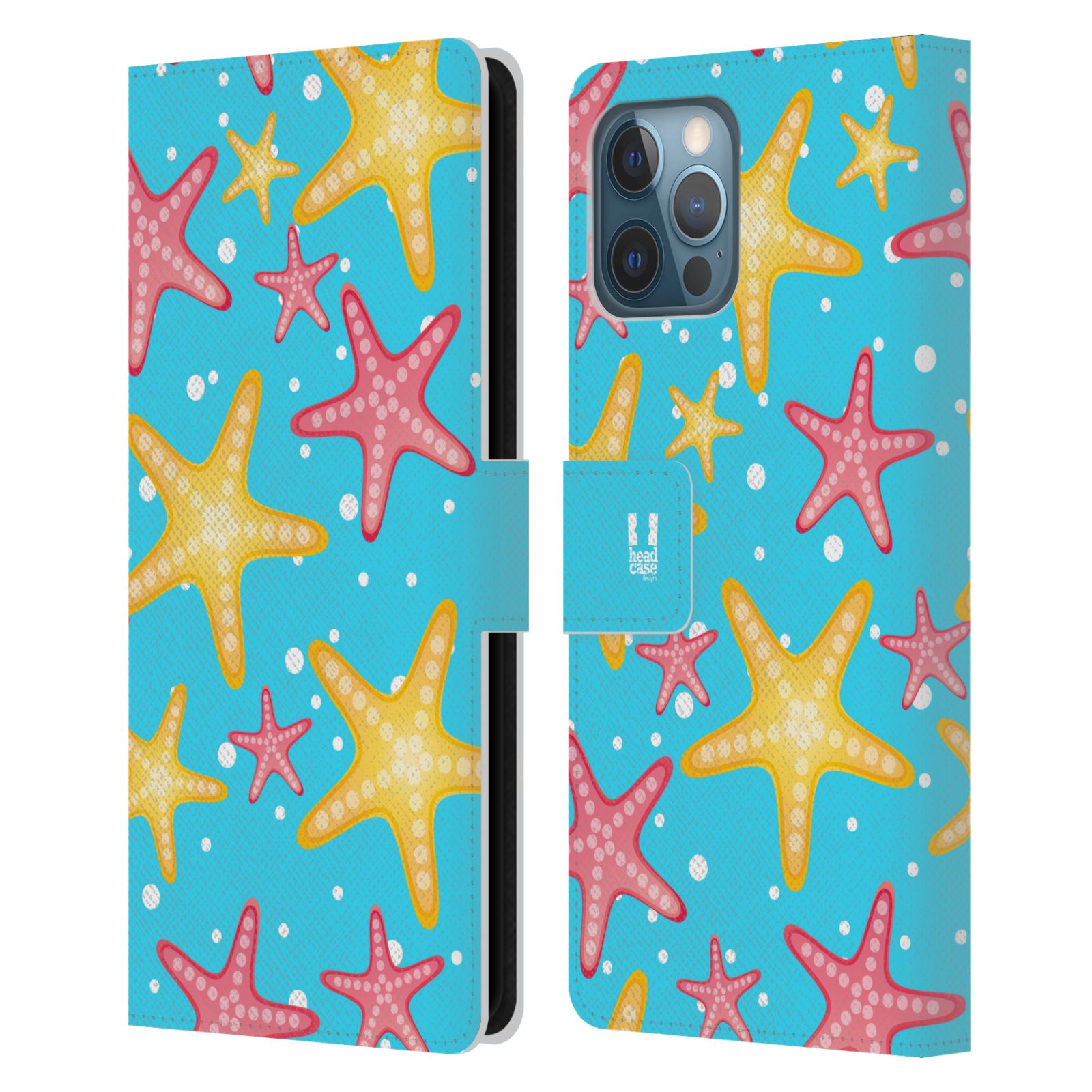 Pouzdro pro mobil Apple Iphone 12 Pro Max - Mořský vzor - barevné hvězdy