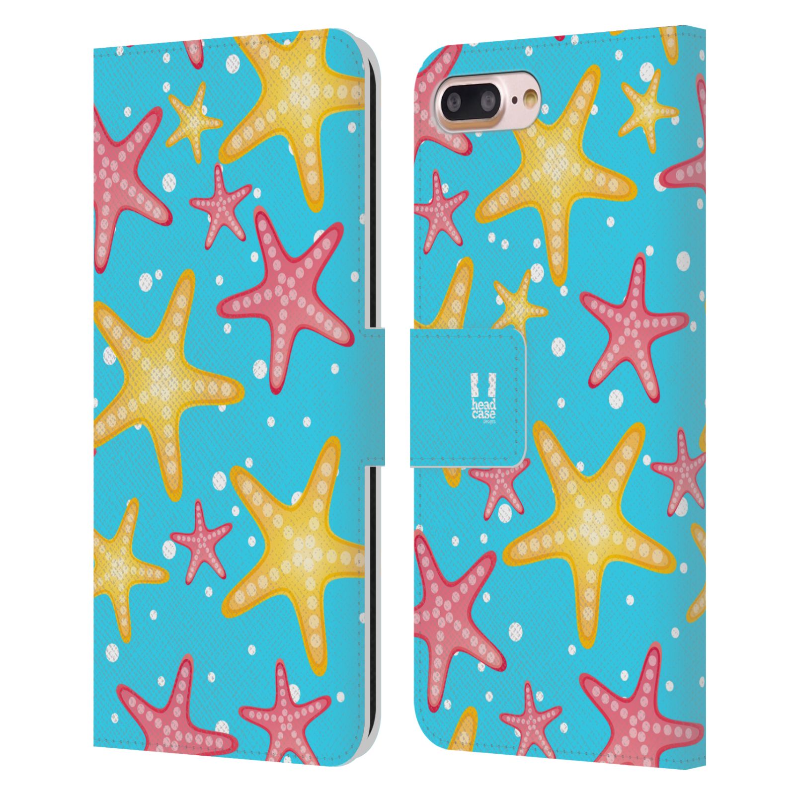 Pouzdro pro mobil Apple Iphone 7+/8+ - Mořský vzor - barevné hvězdy