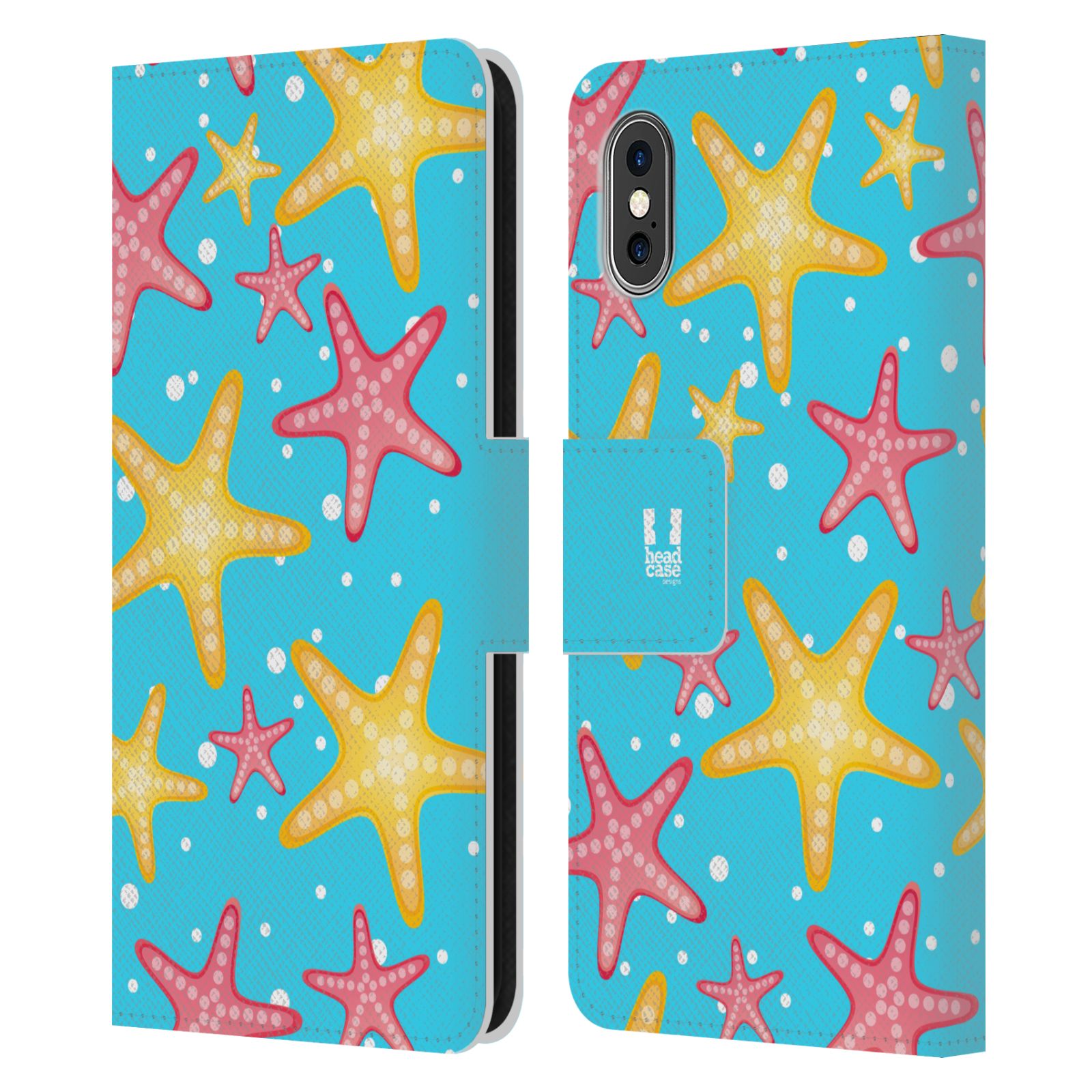 Pouzdro pro mobil Apple Iphone X / XS - Mořský vzor - barevné hvězdy