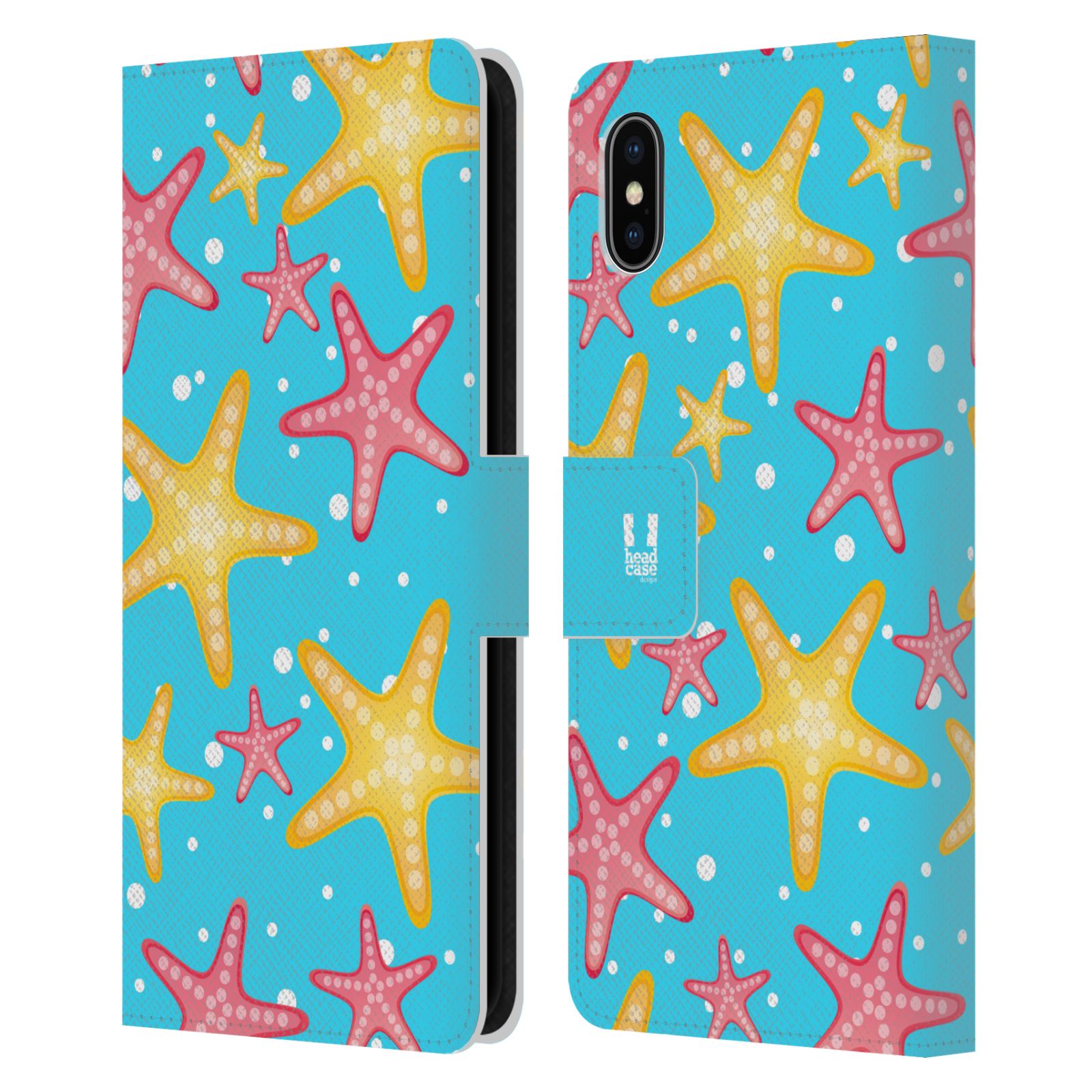 Pouzdro pro mobil Apple Iphone XS MAX - Mořský vzor - barevné hvězdy