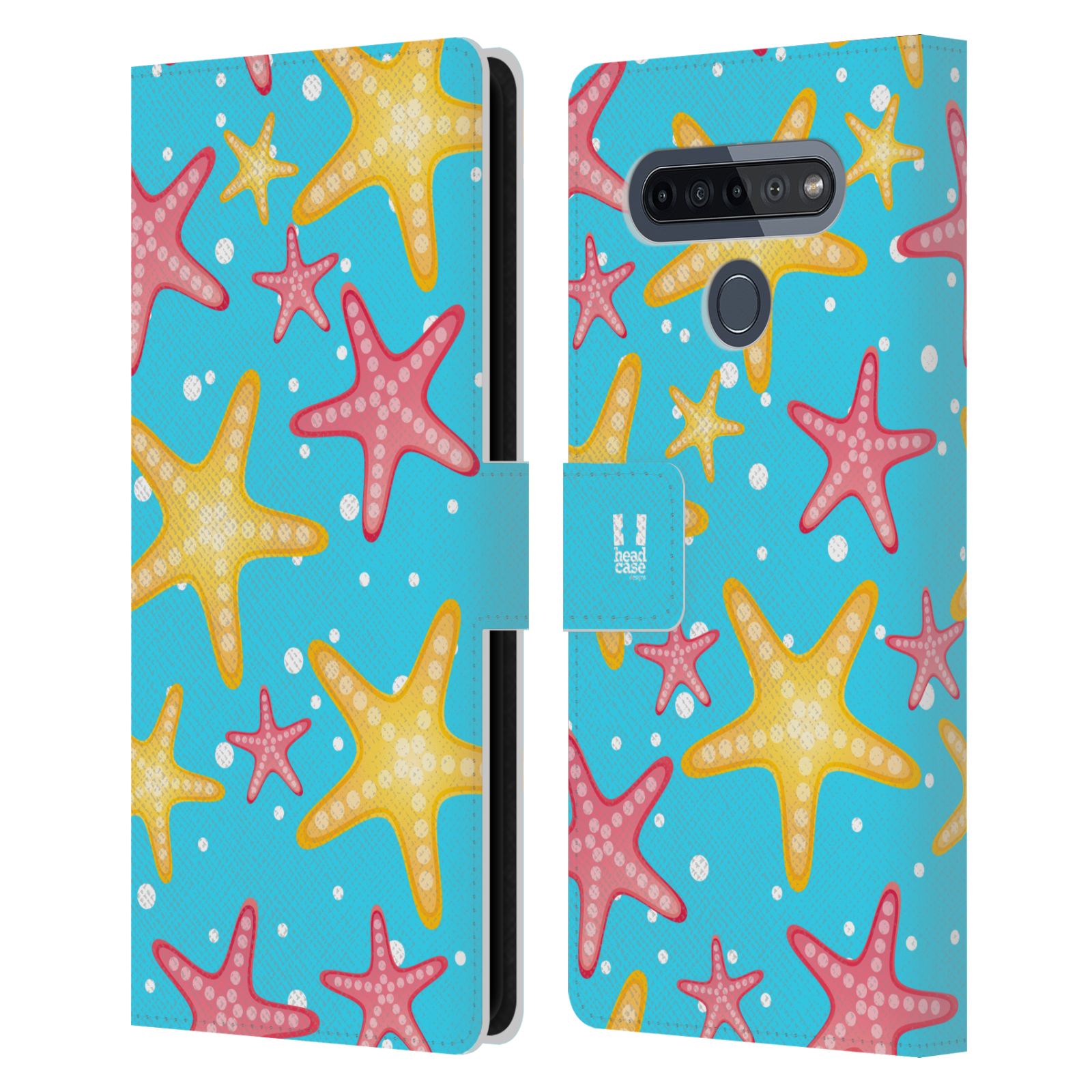 Pouzdro pro mobil LG K51s  - Mořský vzor - barevné hvězdy