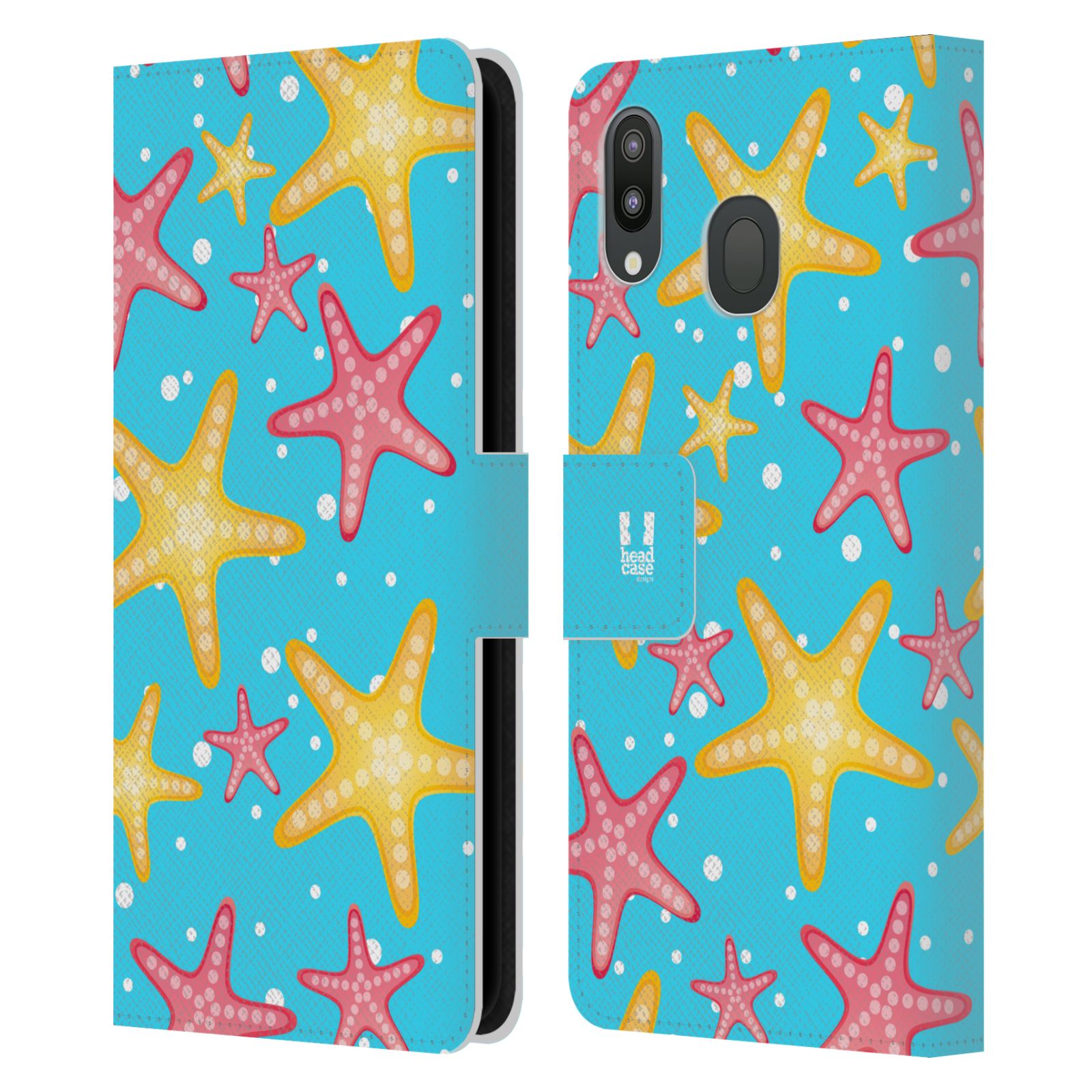 Pouzdro na mobil Samsung Galaxy M20 Mořský živočich hvězdice modrá barva pozadí