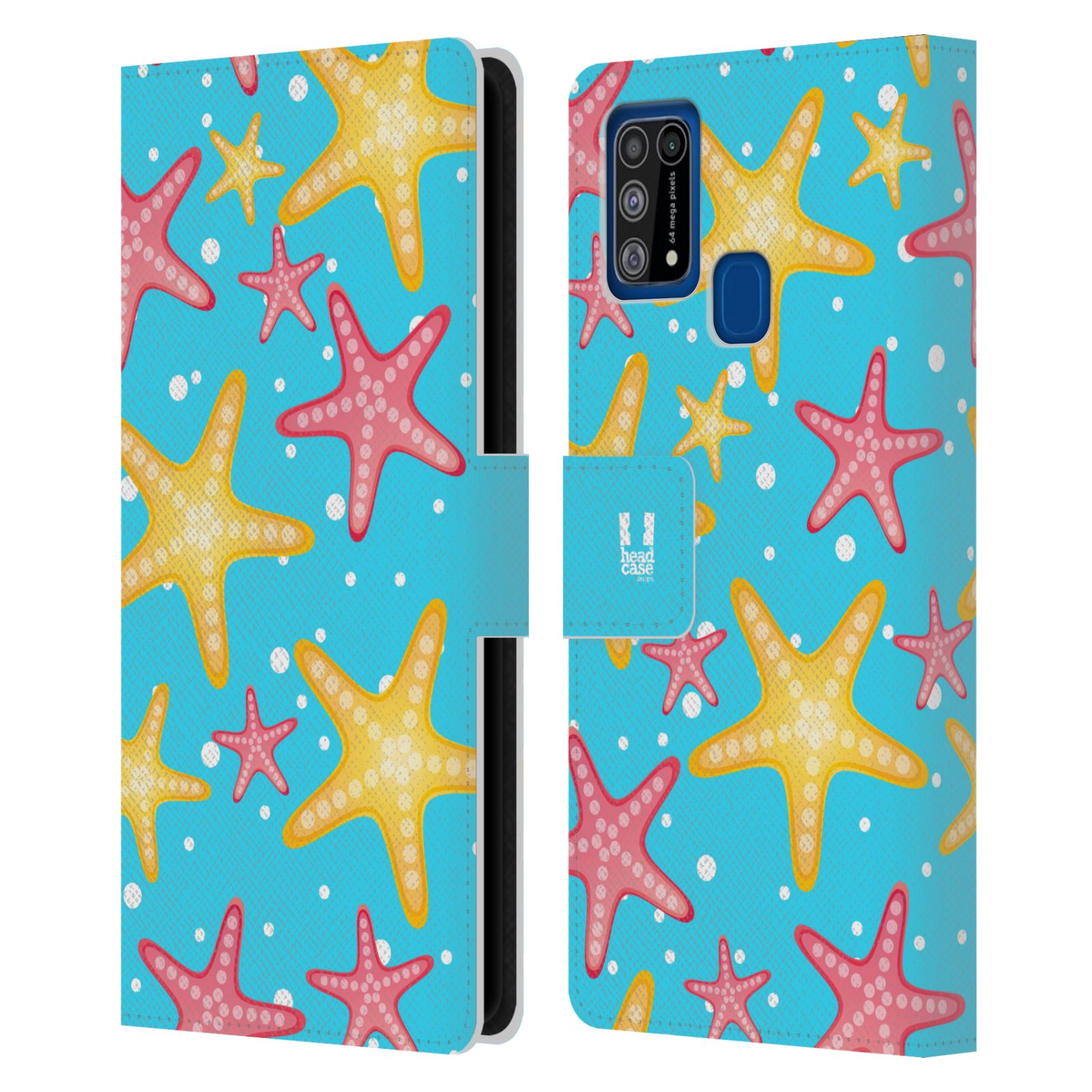 HEAD CASE Pouzdro pro mobil Samsung Galaxy M31 - Mořský vzor - barevné hvězdy
