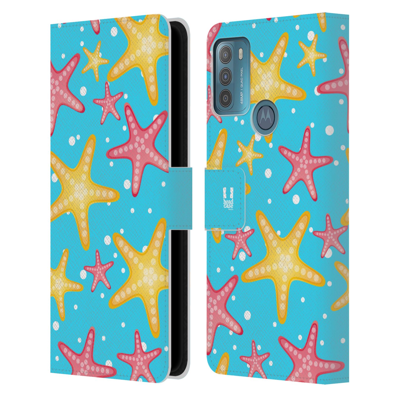 HEAD CASE Pouzdro pro mobil Motorola Moto G50 - Mořský vzor - barevné hvězdy