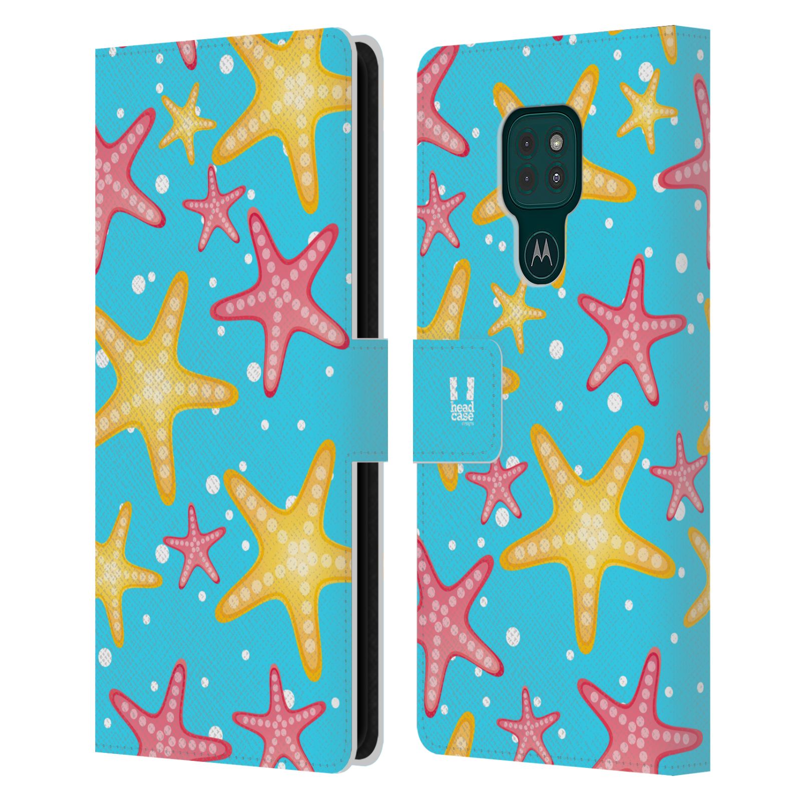 HEAD CASE Pouzdro pro mobil Motorola Moto G9 PLAY - Mořský vzor - barevné hvězdy
