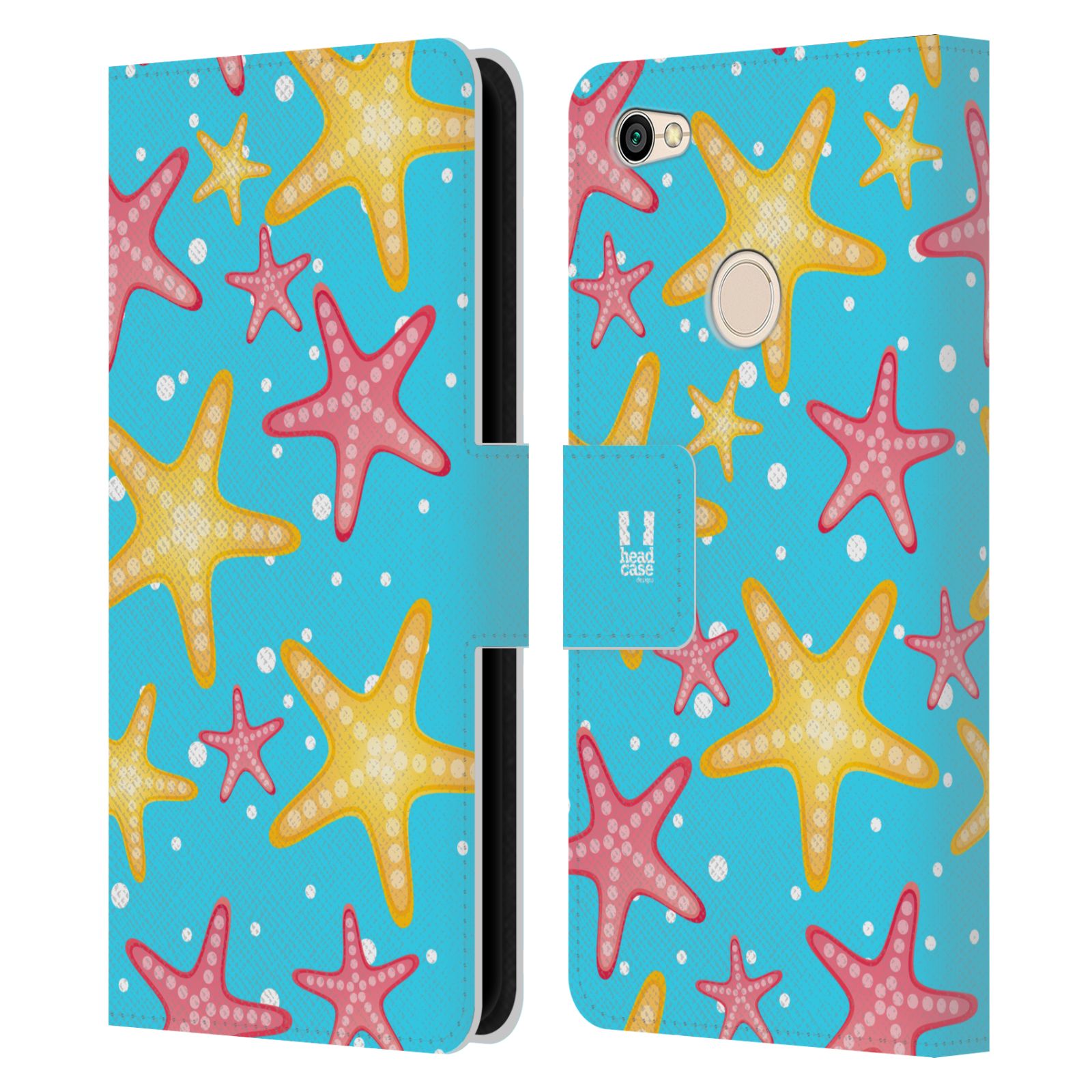 Pouzdro pro mobil Xiaomi Redmi Note 5A - HEAD CASE - Mořský vzor - barevné hvězdy