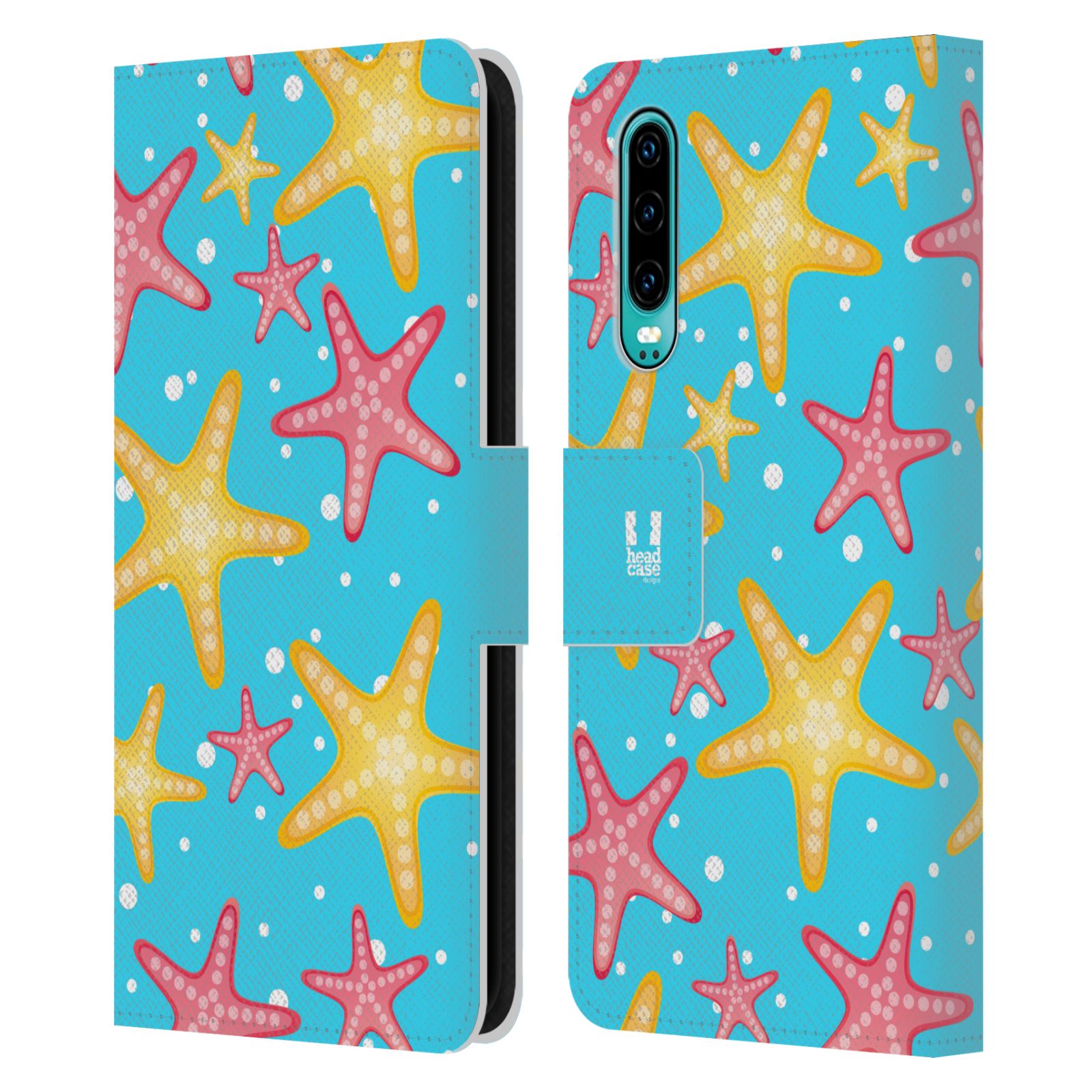Pouzdro pro mobil Huawei P30 - Mořský vzor - barevné hvězdy