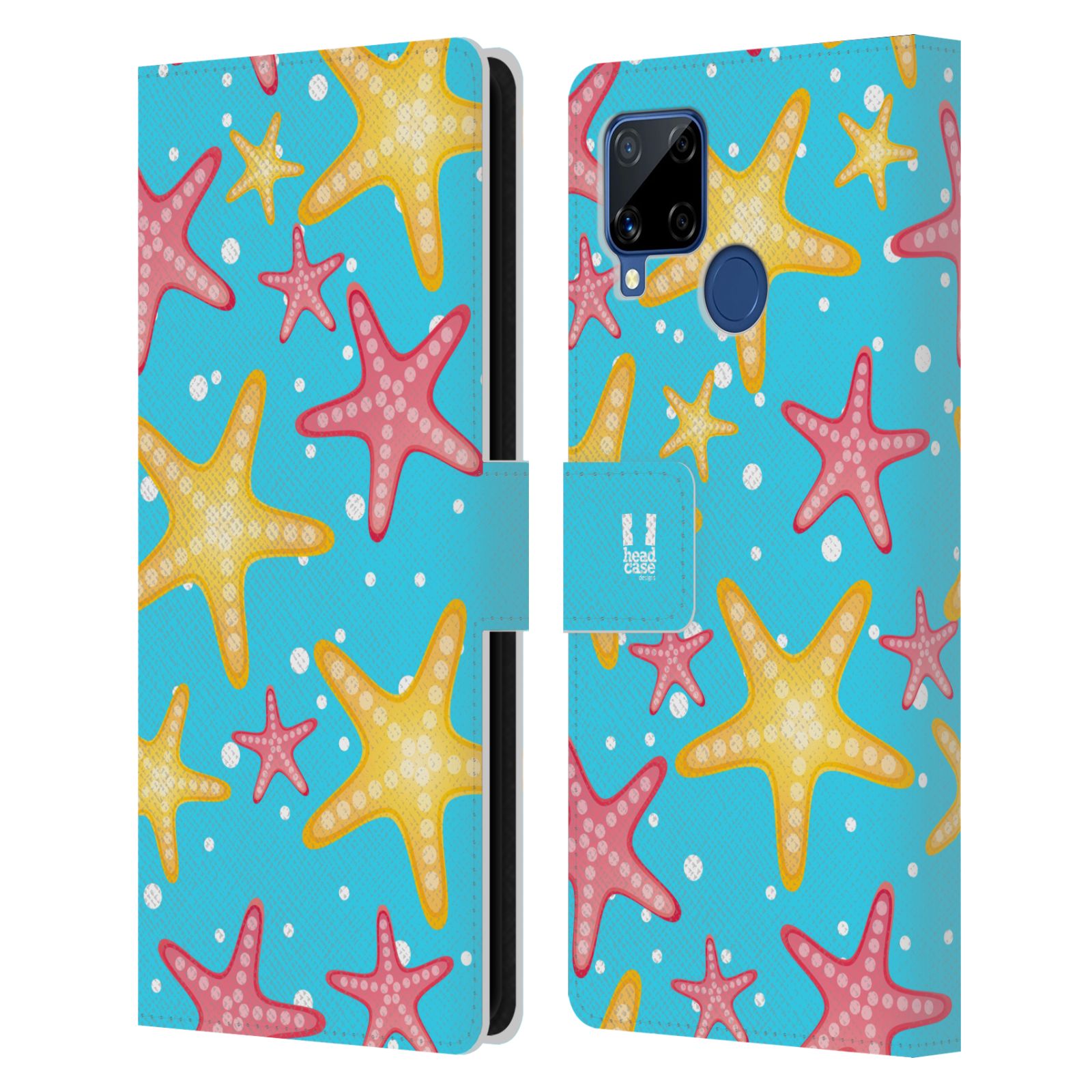 HEAD CASE Pouzdro pro mobil Realme C15 - Mořský vzor - barevné hvězdy