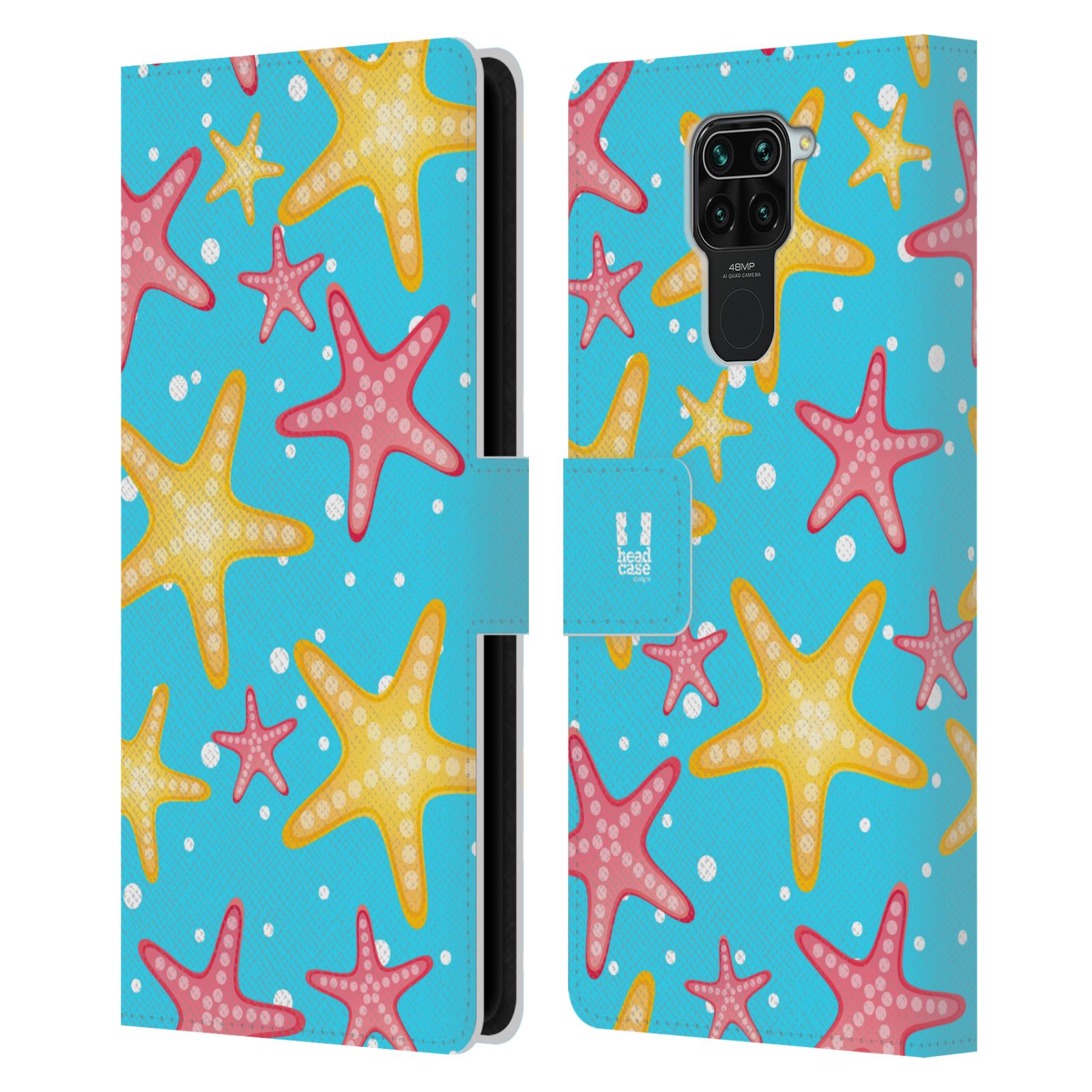 Pouzdro pro mobil Xiaomi Redmi Note 9  - Mořský vzor - barevné hvězdy