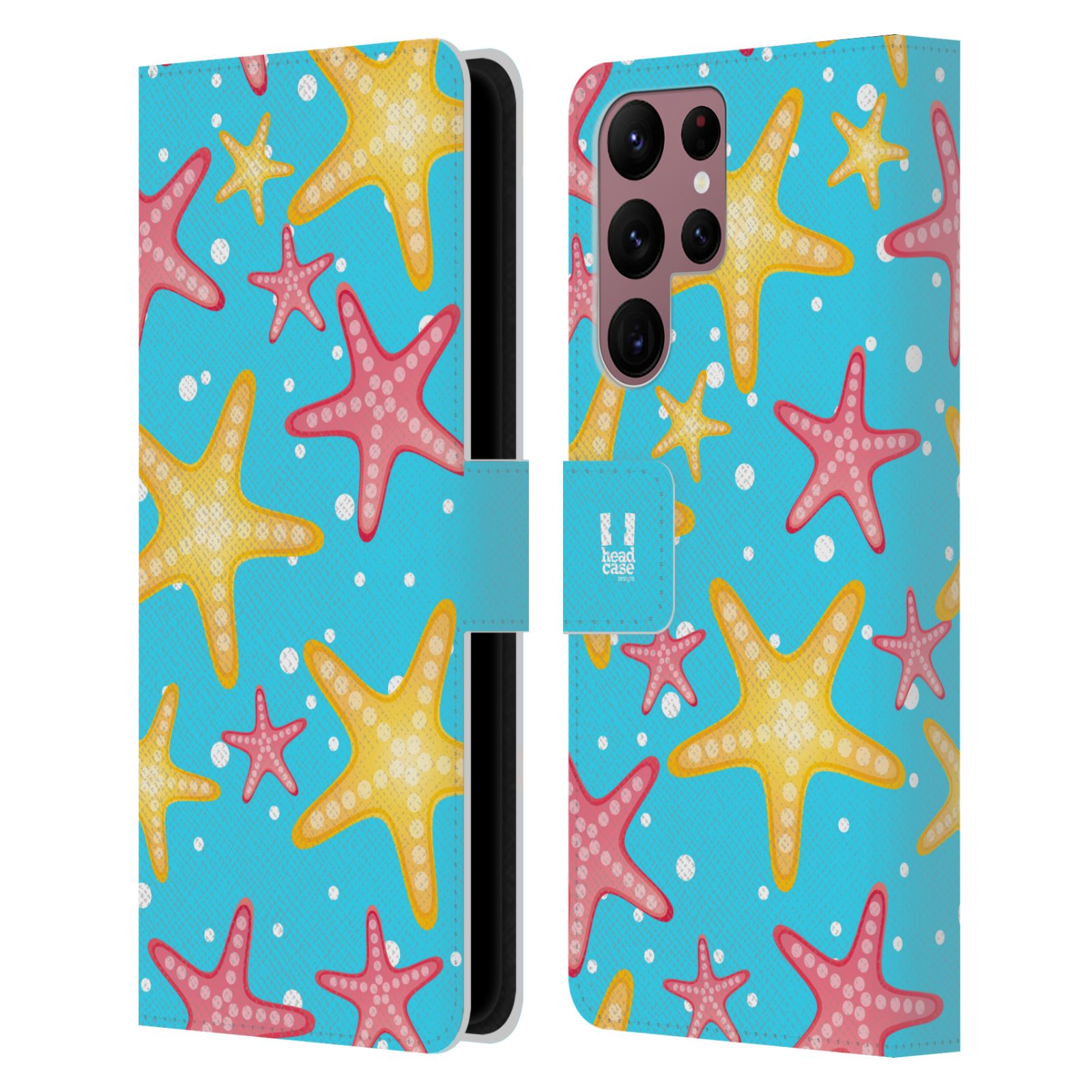 HEAD CASE Pouzdro pro mobil Samsung Galaxy S22 Ultra 5G - Mořský vzor - barevné hvězdy