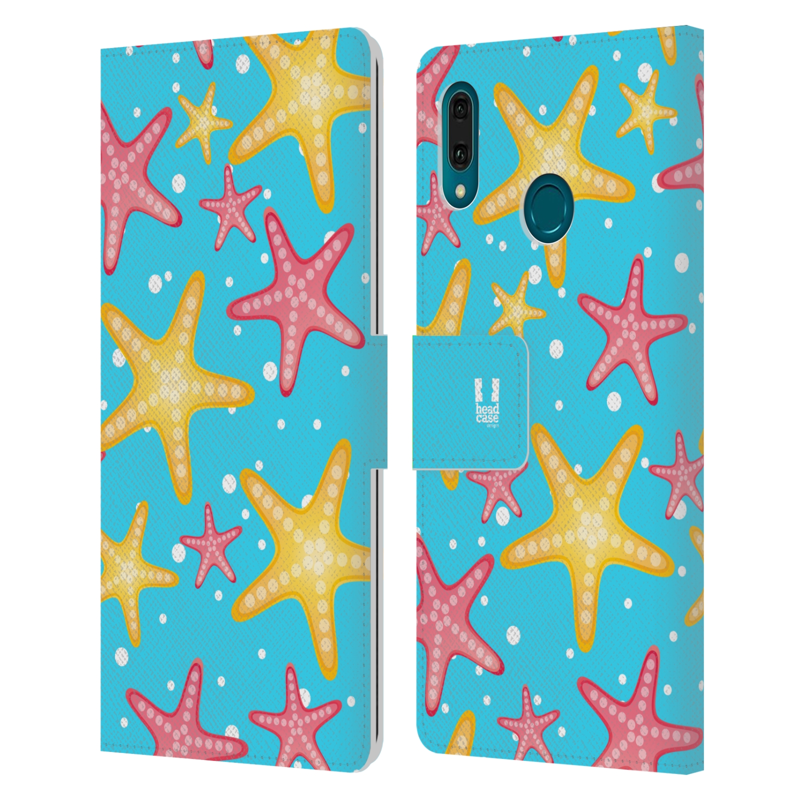 Pouzdro na mobil Huawei Y9 2019 Mořský živočich hvězdice modrá barva pozadí