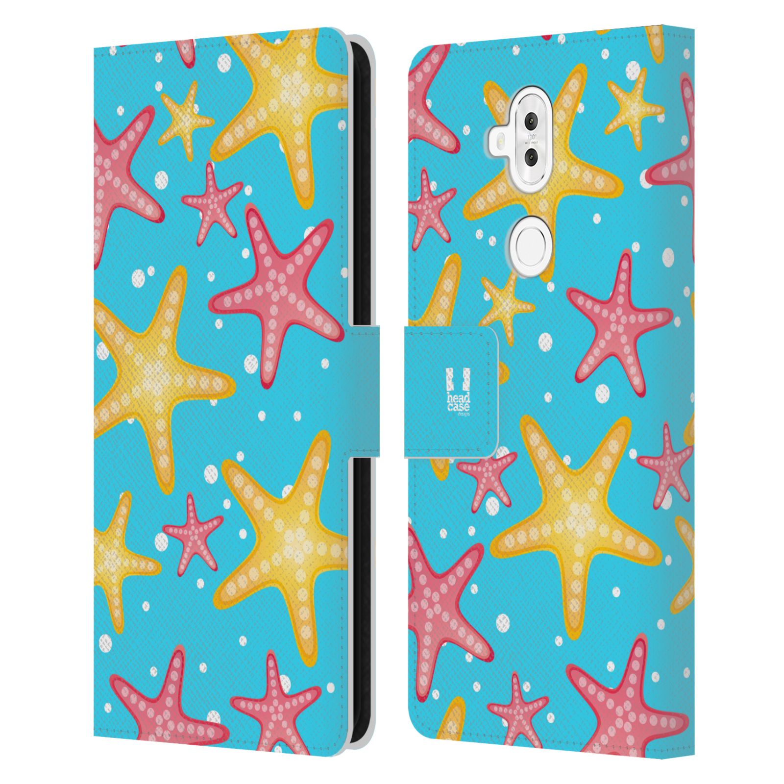 Pouzdro pro mobil Asus Zenfone 5 Lite ZC600KL  - Mořský vzor - barevné hvězdy