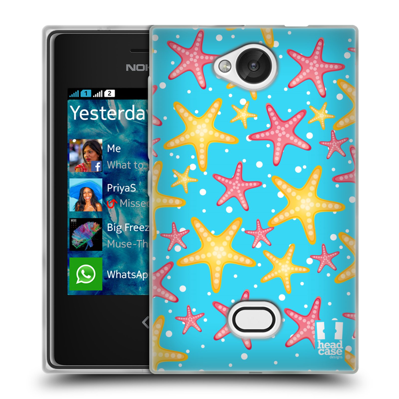 HEAD CASE silikonový obal na mobil NOKIA Asha 503 vzor mořský živočich hvězda