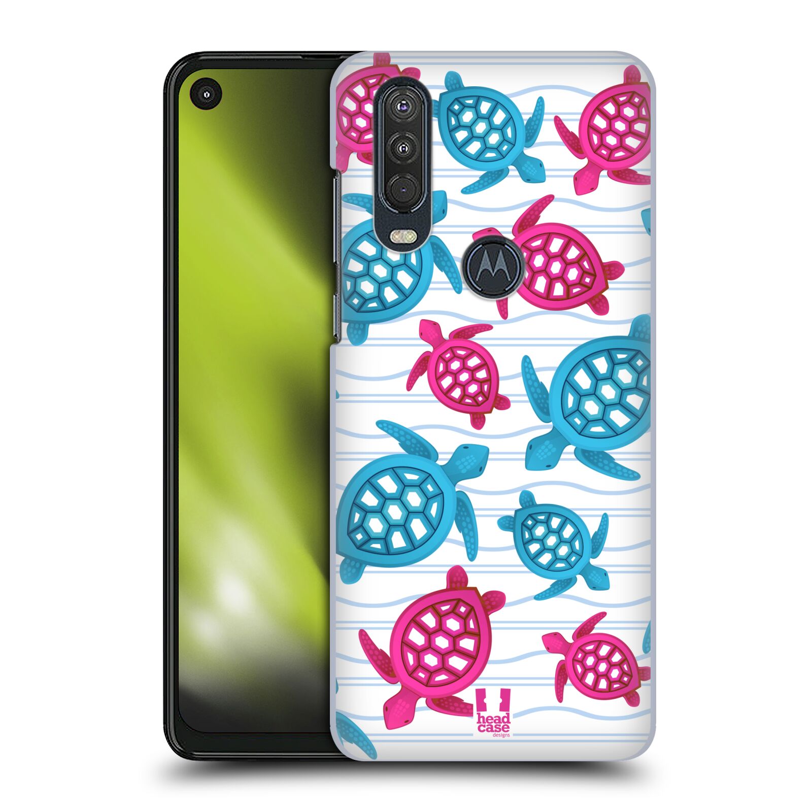 Zadní obal pro mobil Motorola One Action - HEAD CASE - kreslený mořský vzor želvičky