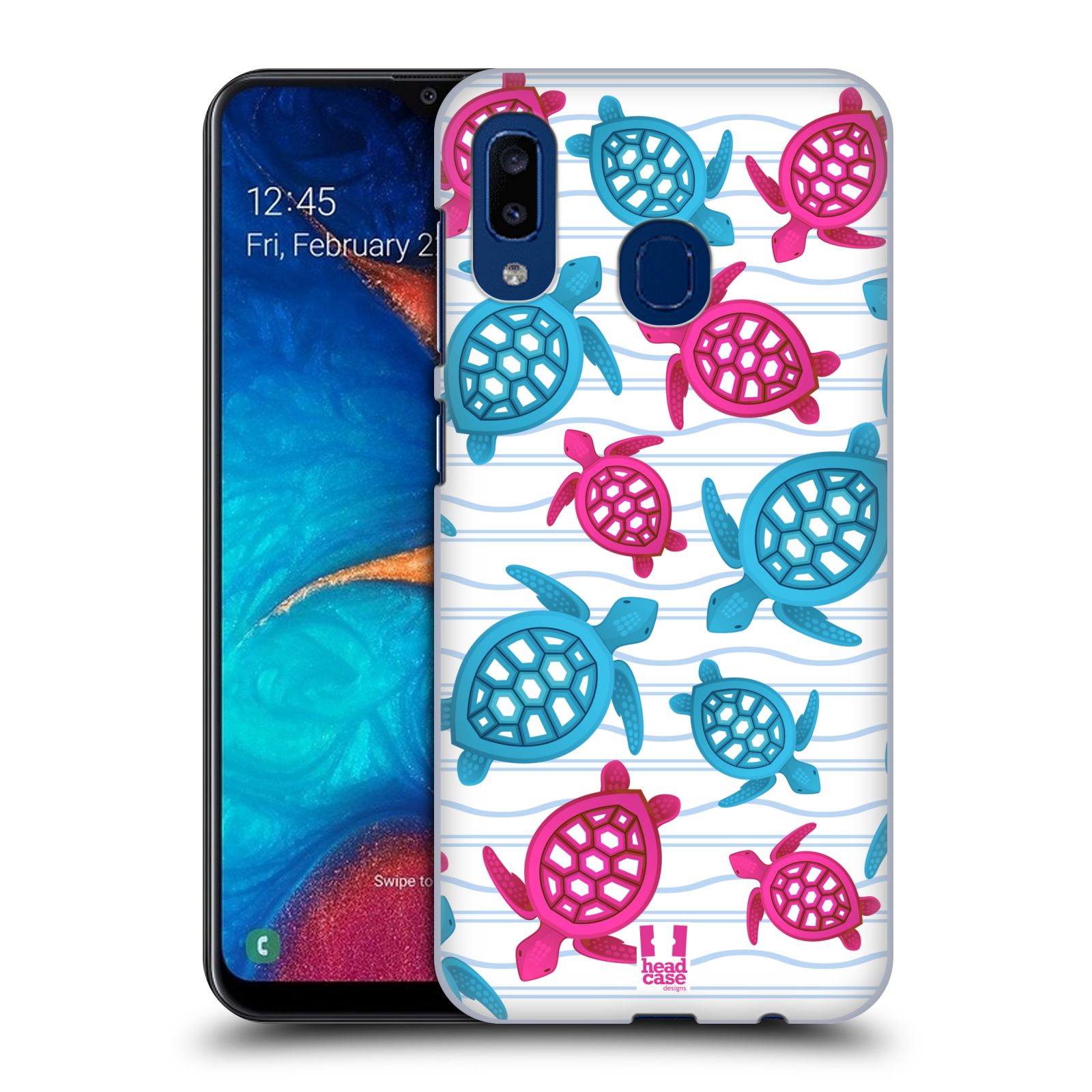 Zadní obal pro mobil Samsung Galaxy A20 - HEAD CASE - kreslený mořský vzor želvičky
