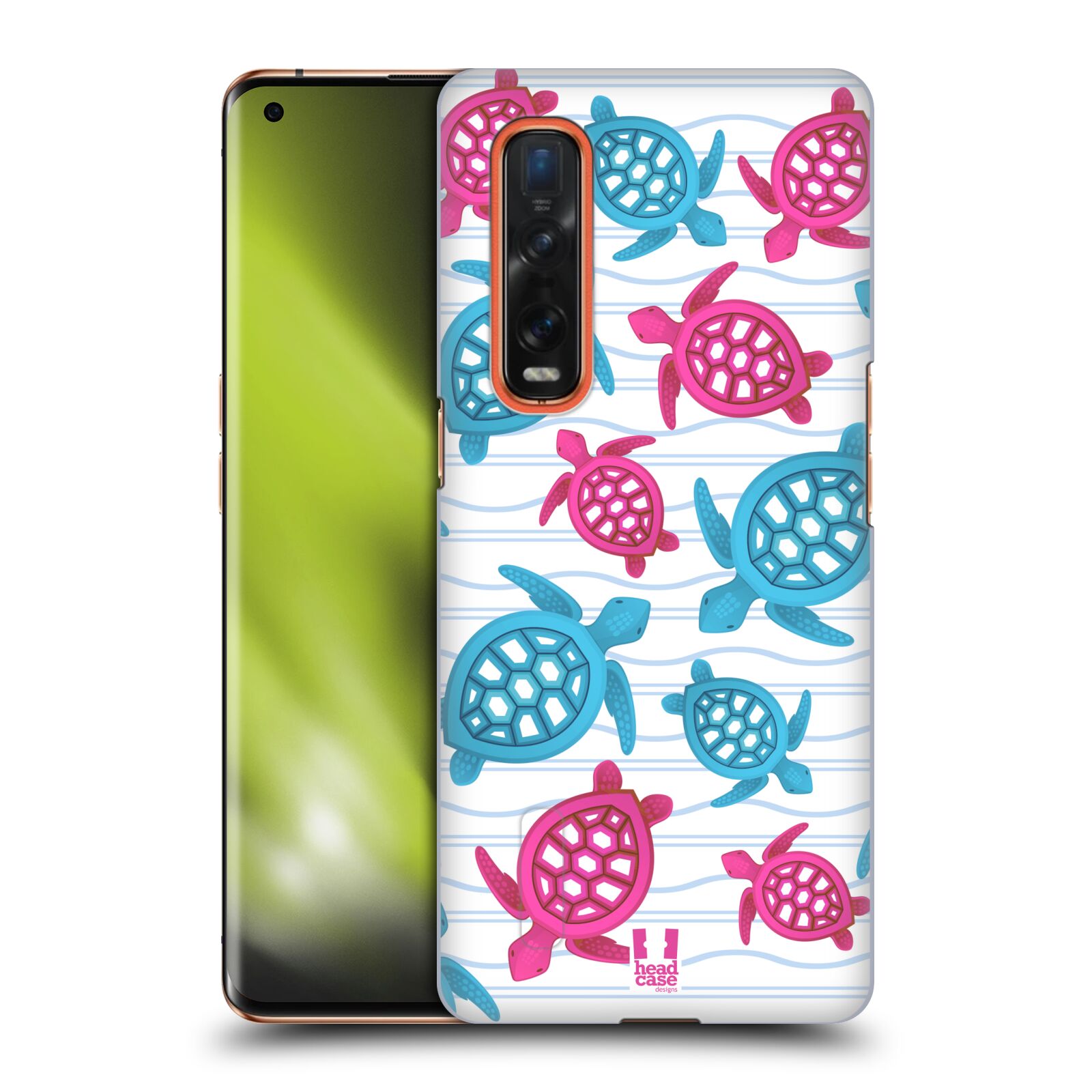 Zadní obal pro mobil Oppo Find X2 PRO - HEAD CASE - kreslený mořský vzor želvičky