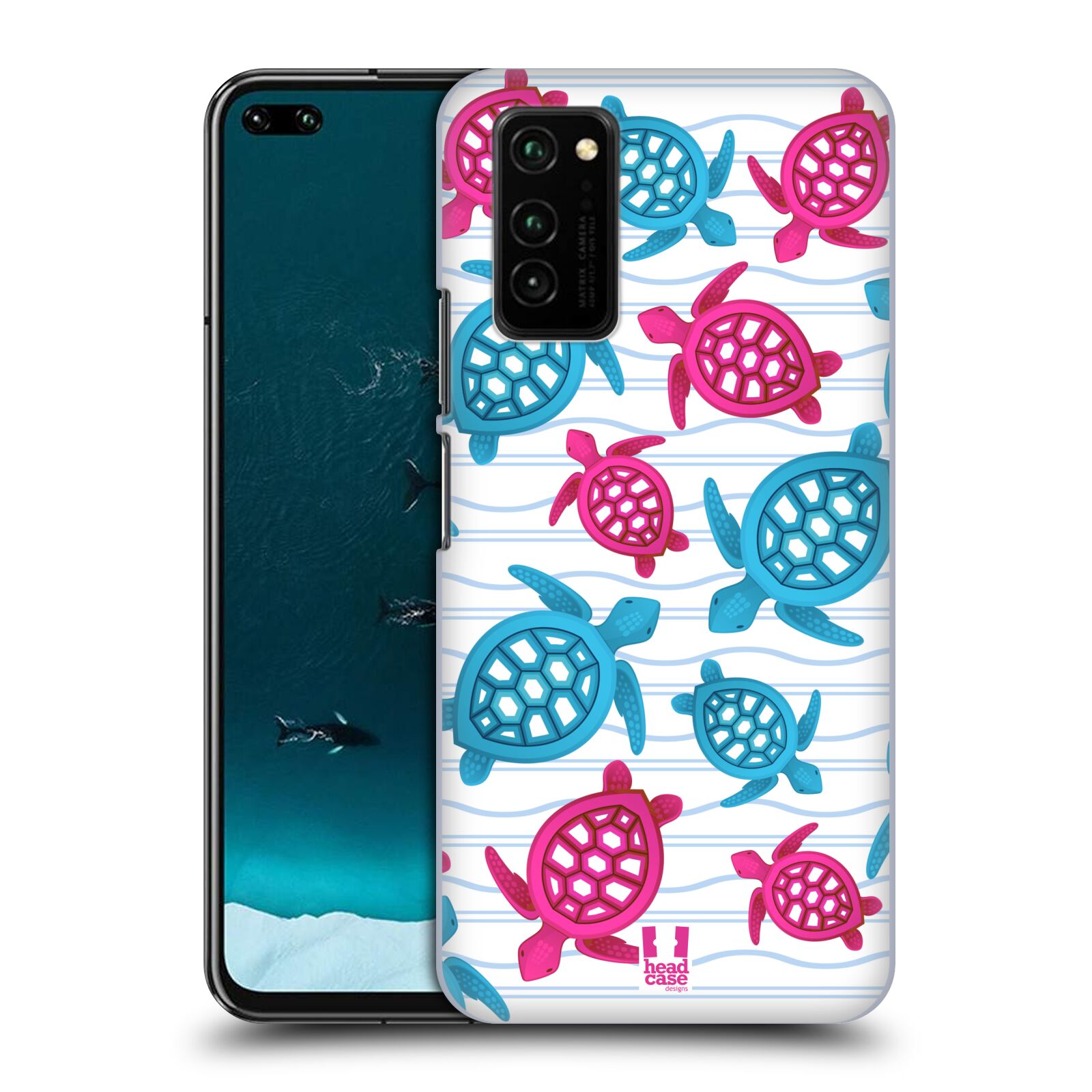 Zadní obal pro mobil Honor View 30 - HEAD CASE - kreslený mořský vzor želvičky