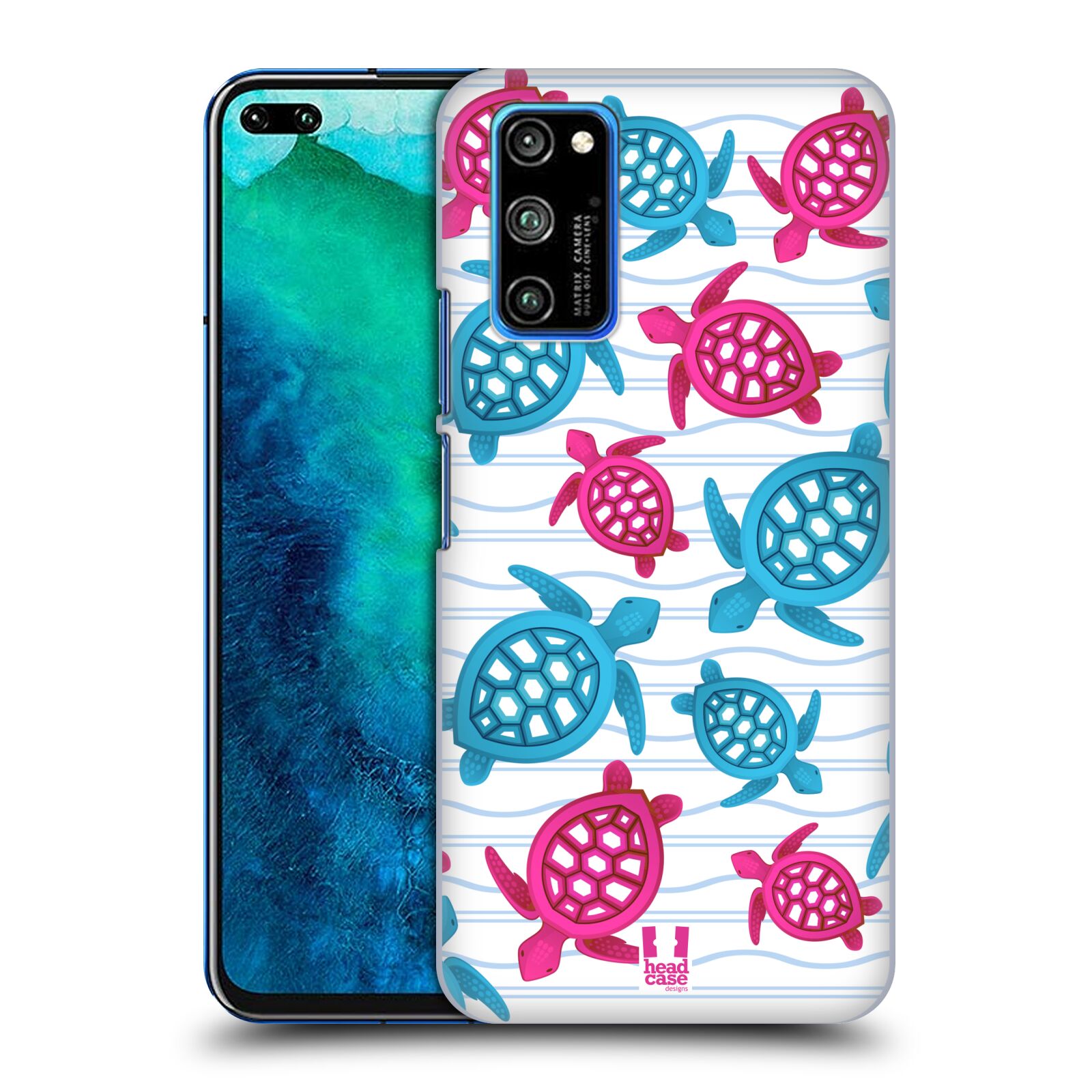 Zadní obal pro mobil Honor View 30 PRO - HEAD CASE - kreslený mořský vzor želvičky