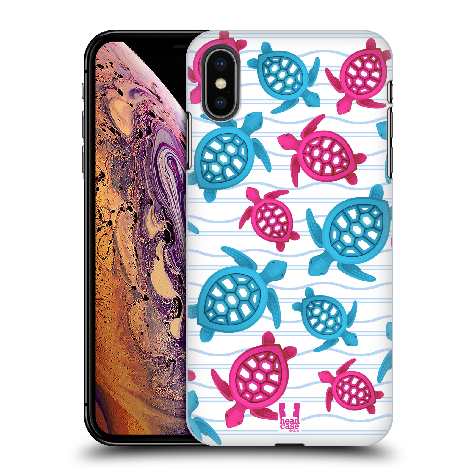 Zadní obal pro mobil Apple Iphone XS MAX - HEAD CASE - kreslený mořský vzor želvičky