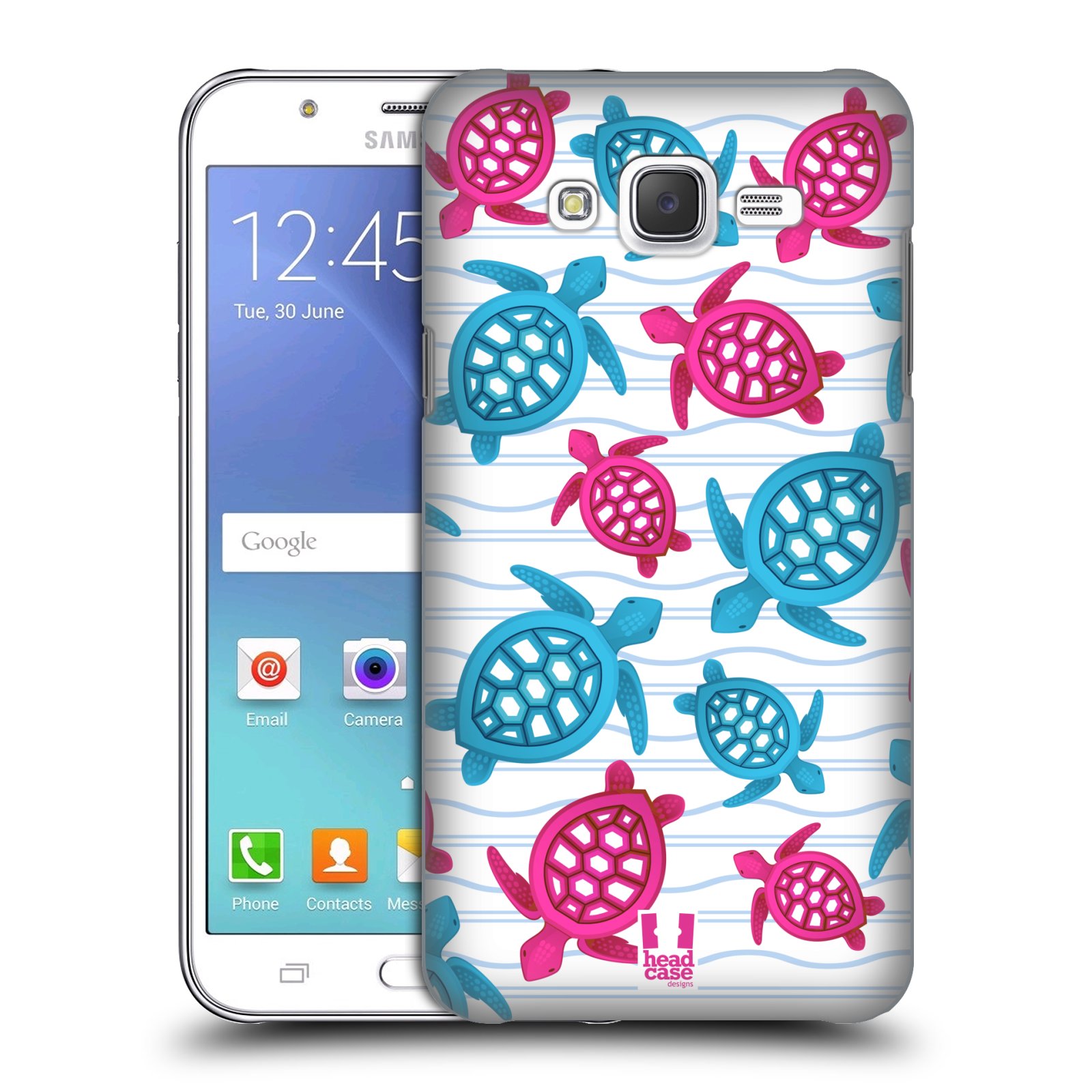 HEAD CASE plastový obal na mobil SAMSUNG Galaxy J5, J500 vzor mořský živočich želva modrá a růžová