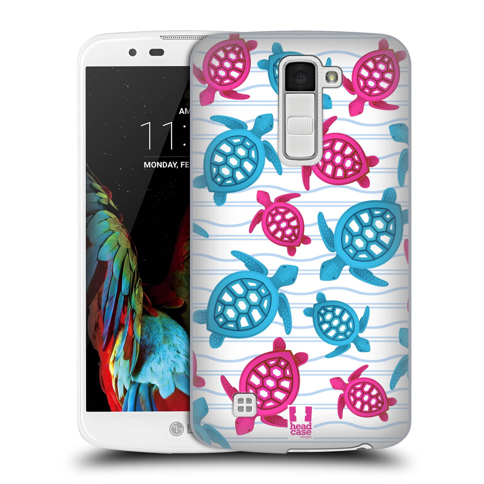 HEAD CASE plastový obal na mobil LG K10 vzor mořský živočich želva modrá a růžová
