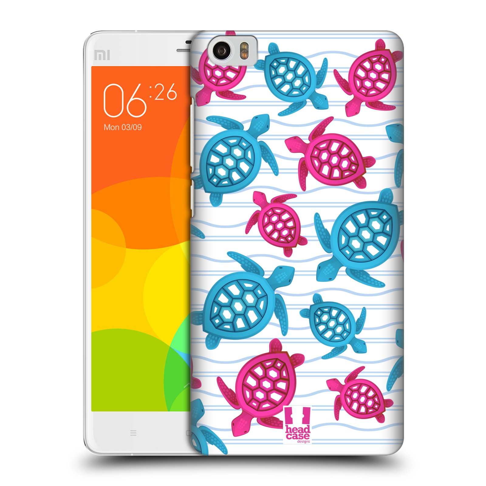 HEAD CASE pevný plastový obal na mobil XIAOMI Mi Note vzor mořský živočich želva modrá a růžová
