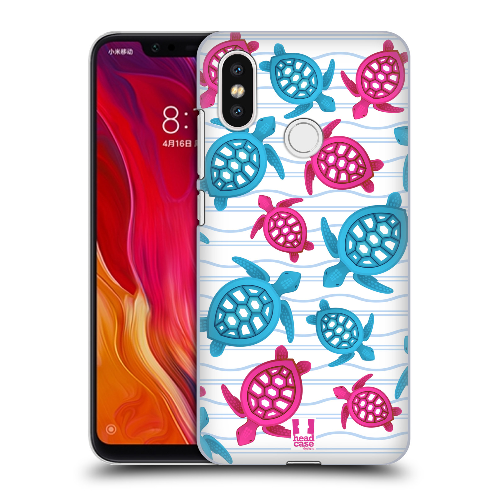 Zadní obal pro mobil Xiaomi Mi 8 - HEAD CASE - kreslený mořský vzor želvičky