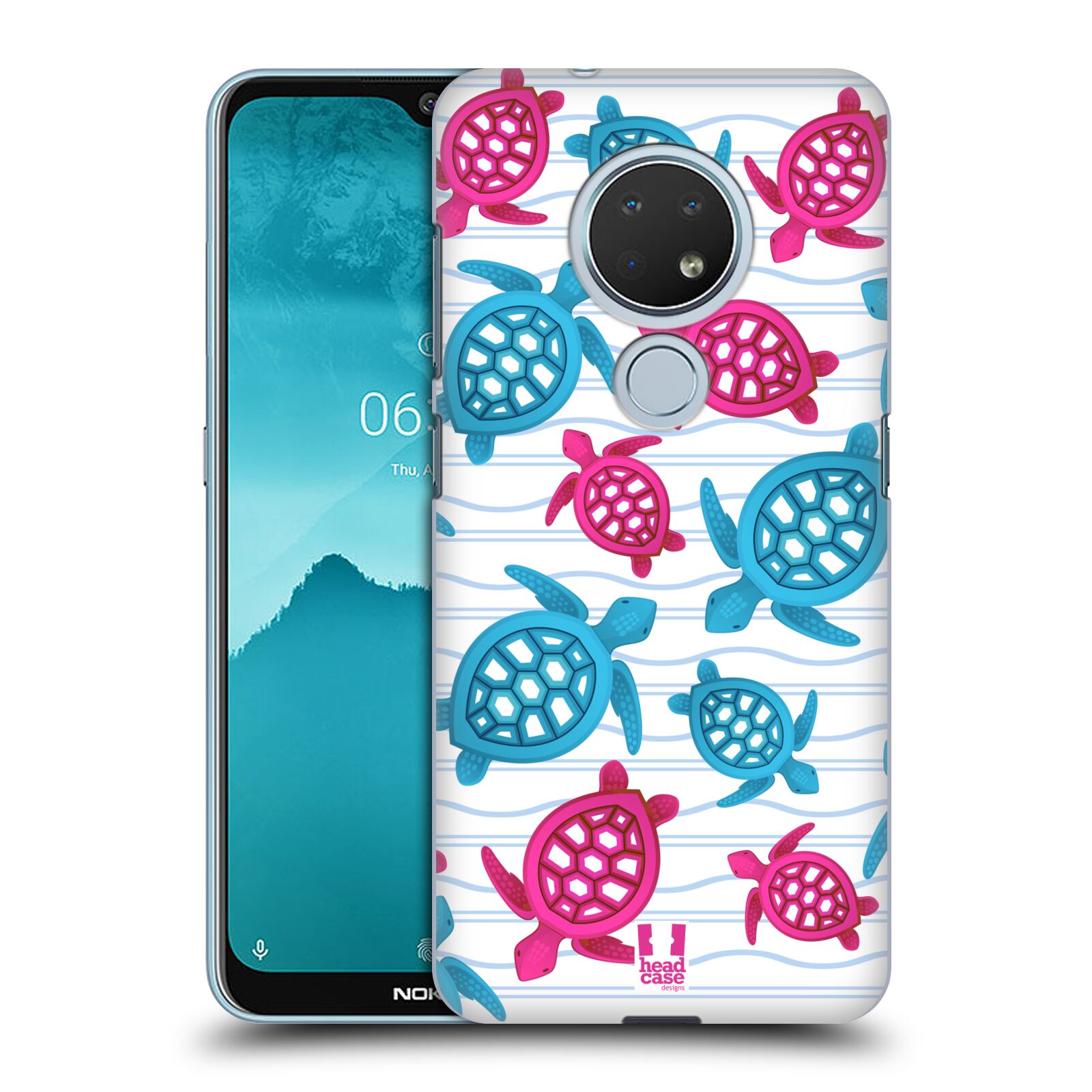 Pouzdro na mobil Nokia 6.2 - HEAD CASE - vzor mořský živočich želva modrá a růžová