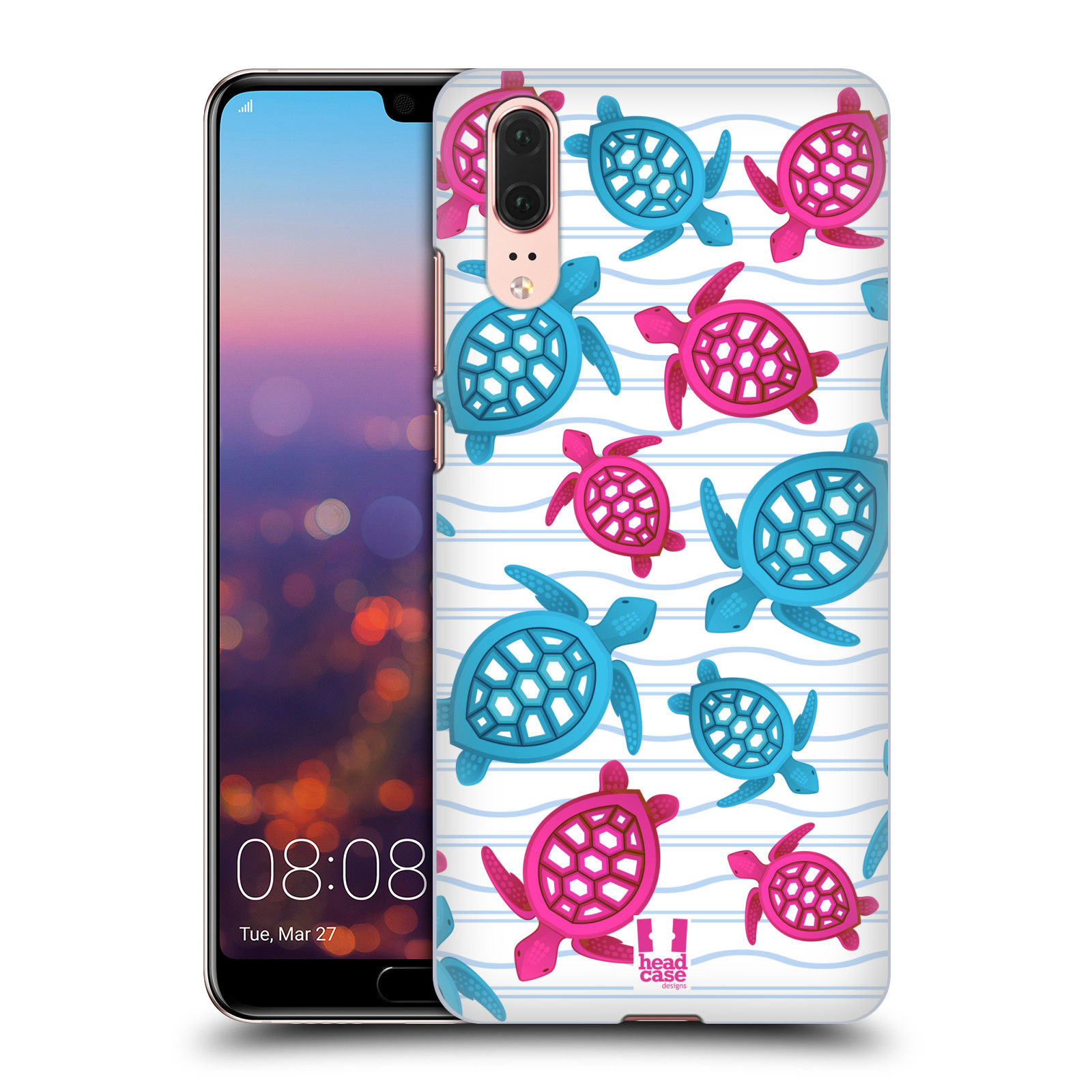 Zadní obal pro mobil Huawei P20 - HEAD CASE - kreslený mořský vzor želvičky