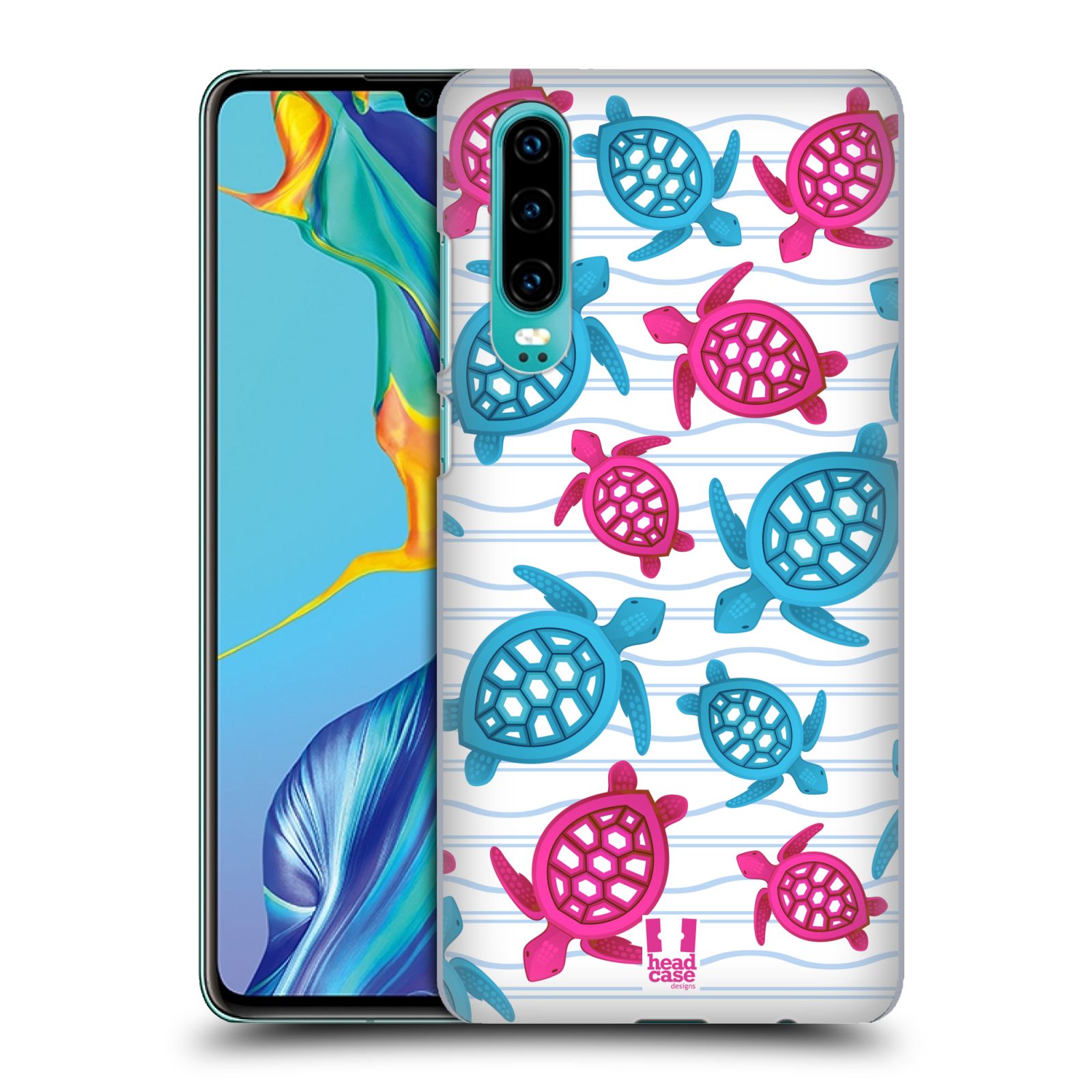 Zadní obal pro mobil Huawei P30 - HEAD CASE - kreslený mořský vzor želvičky