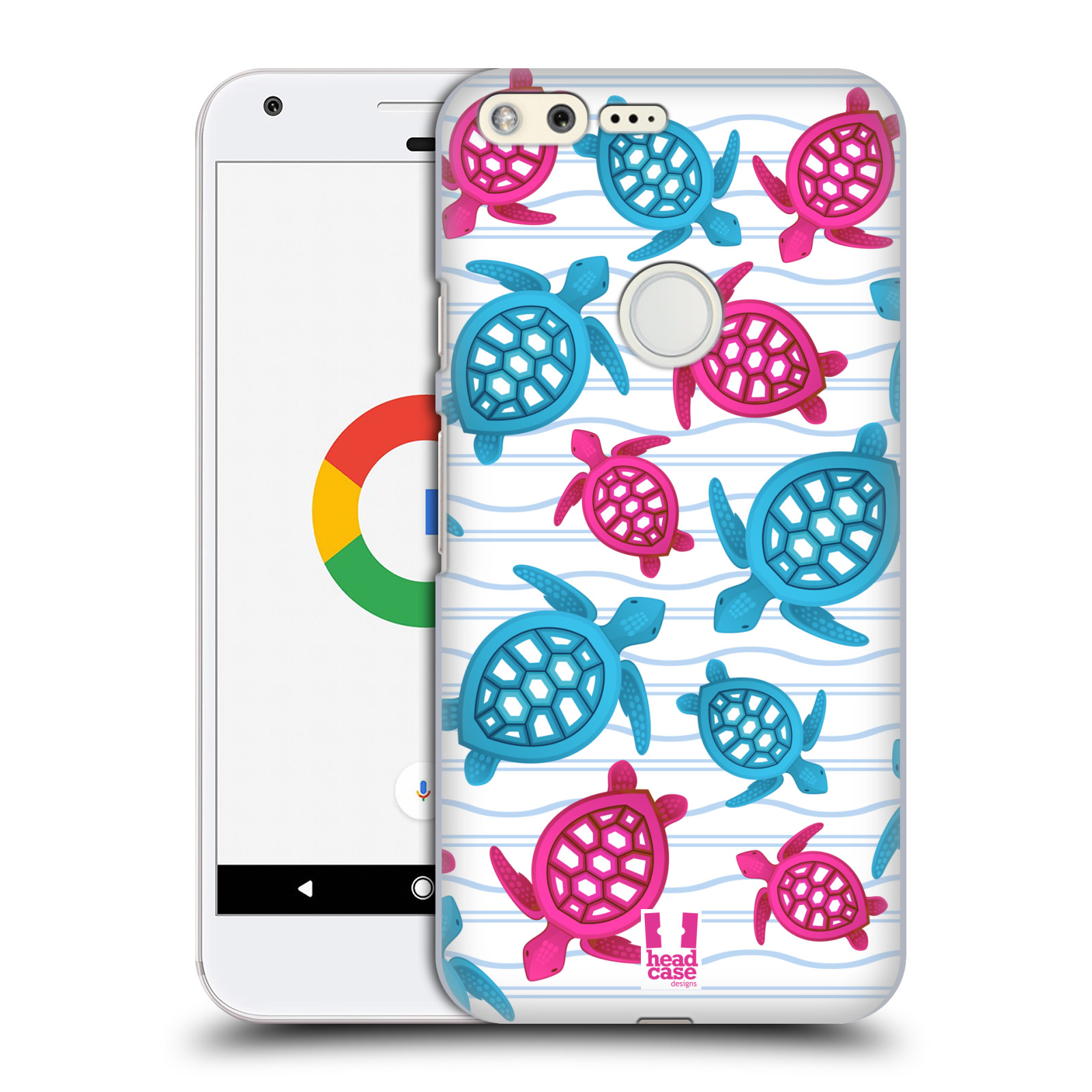 HEAD CASE plastový obal na mobil GOOGLE Pixel vzor mořský živočich želva modrá a růžová