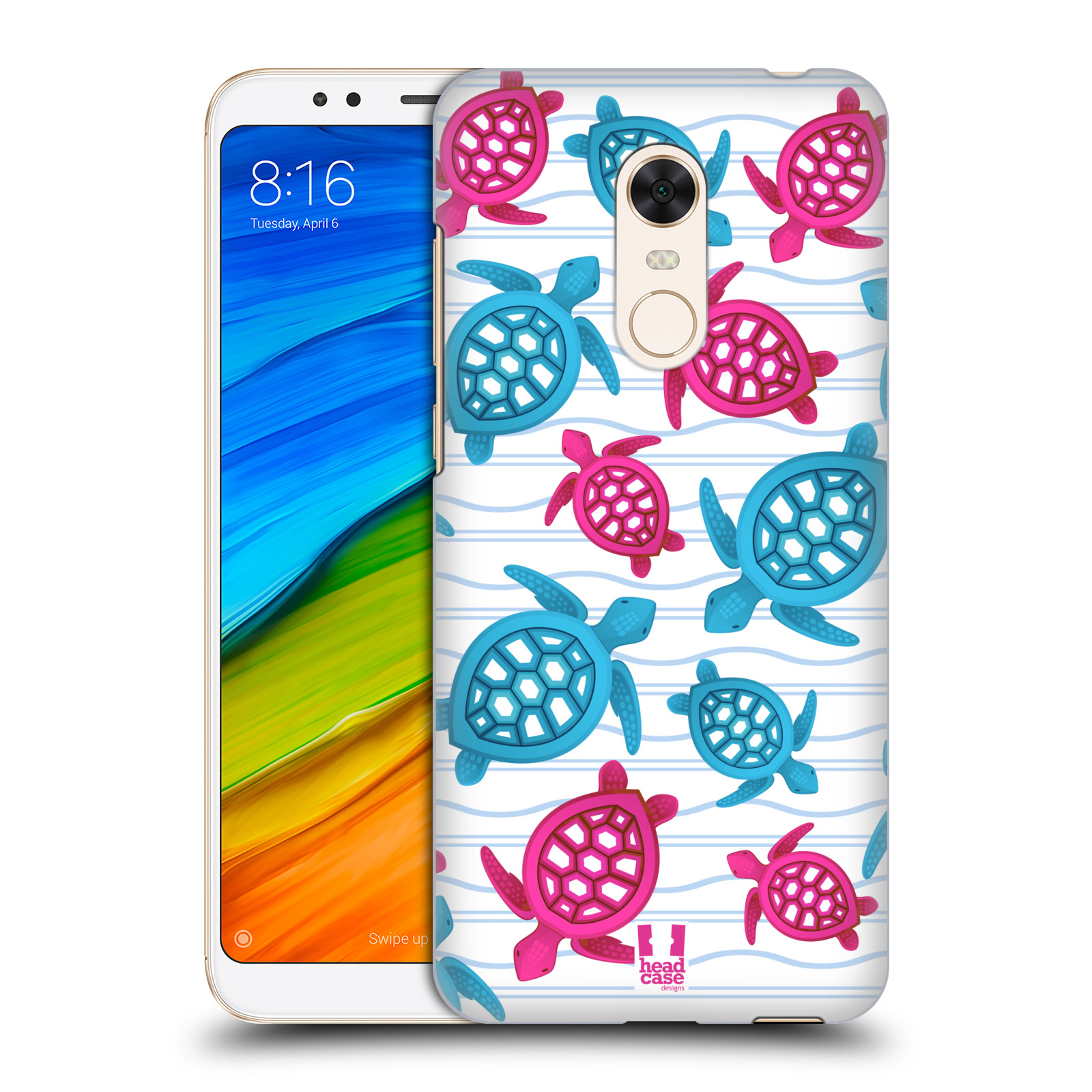 HEAD CASE plastový obal na mobil Xiaomi Redmi 5 PLUS vzor mořský živočich želva modrá a růžová