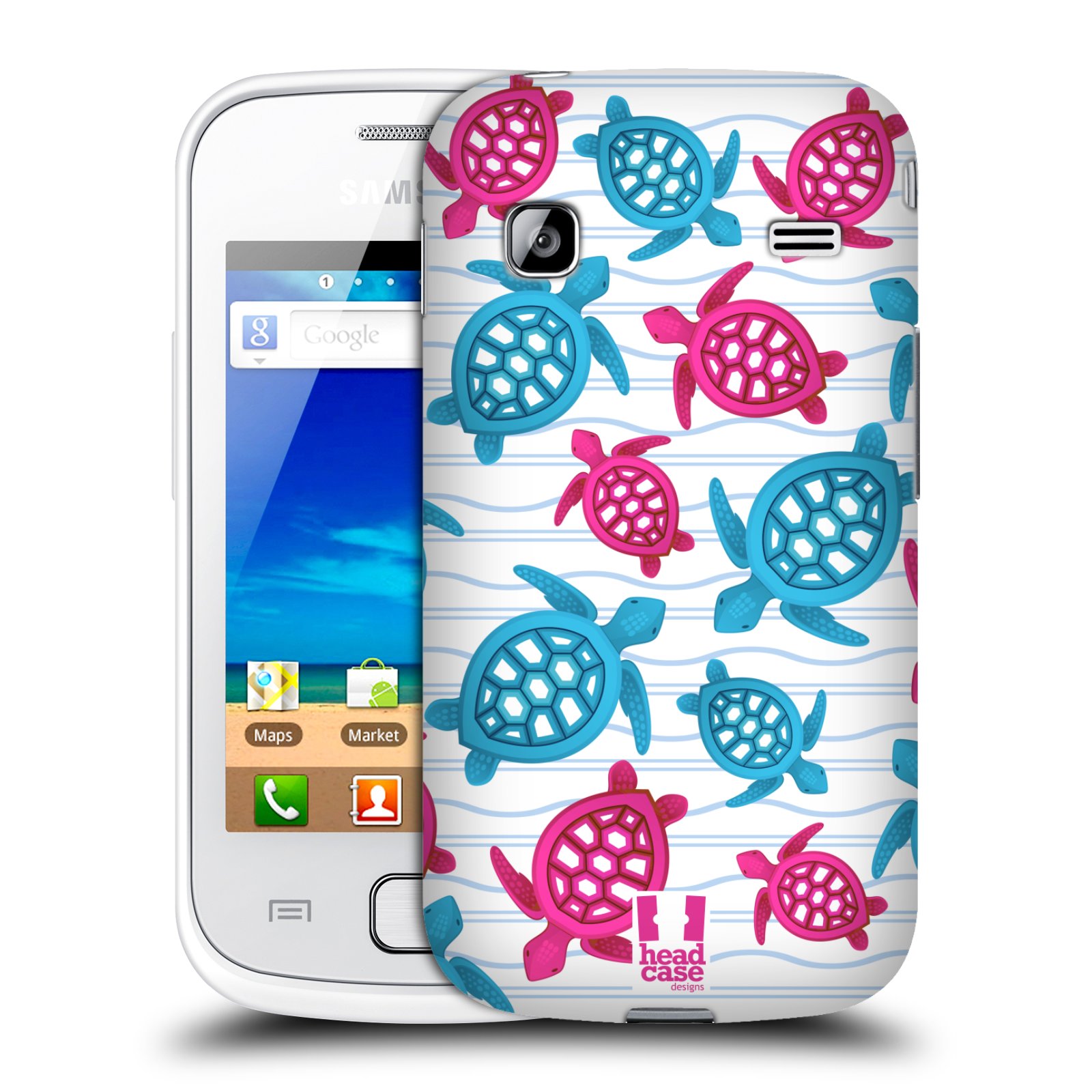 HEAD CASE plastový obal na mobil SAMSUNG GALAXY GIO (S5660) vzor mořský živočich želva modrá a růžová