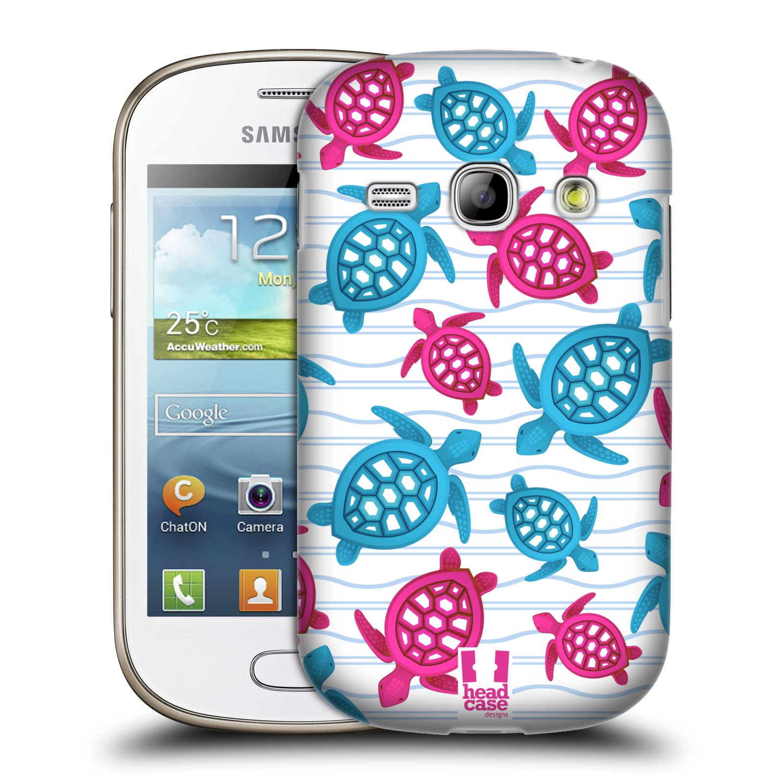 HEAD CASE plastový obal na mobil SAMSUNG GALAXY FAME (S6810) vzor mořský živočich želva modrá a růžová