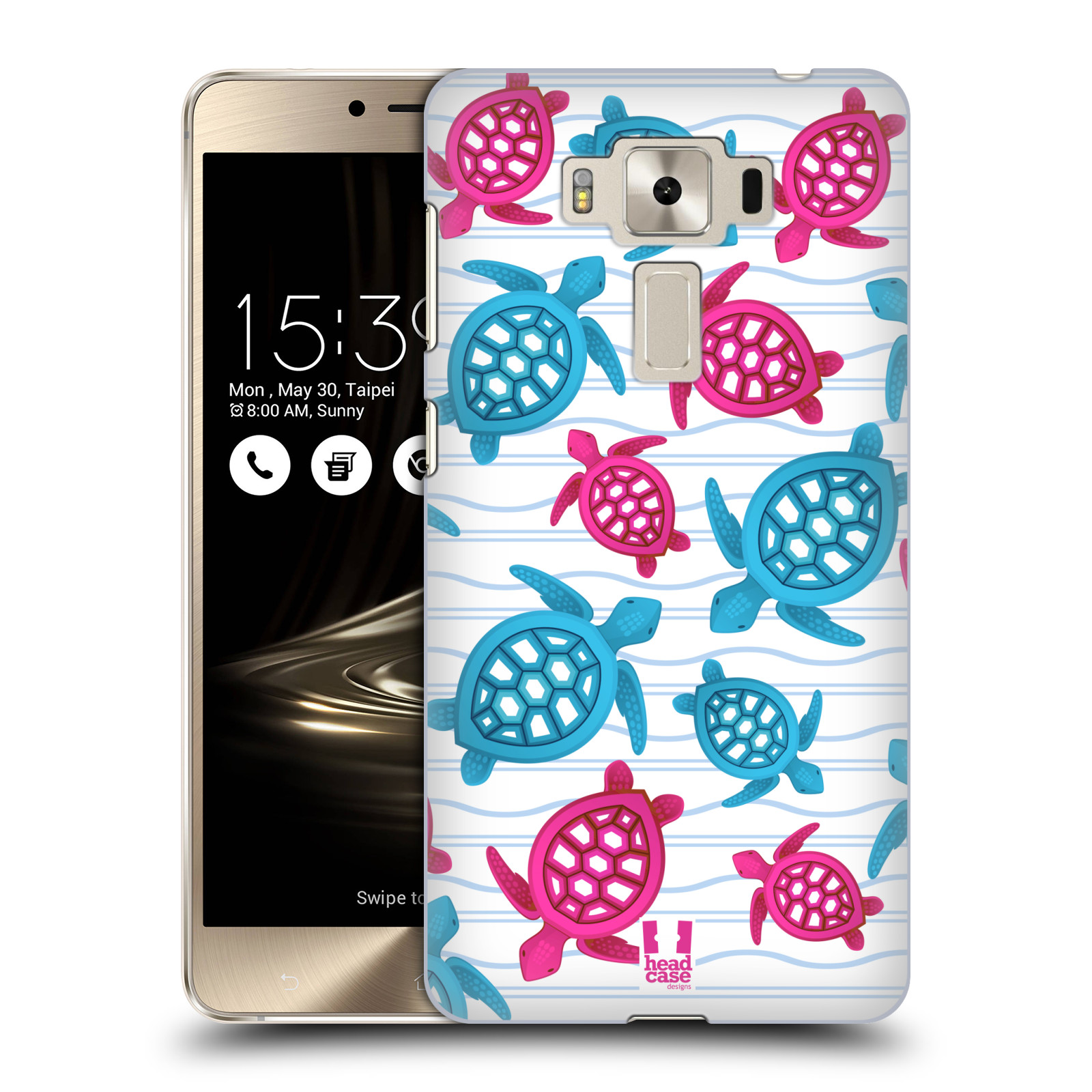 HEAD CASE plastový obal na mobil Asus Zenfone 3 DELUXE ZS550KL vzor mořský živočich želva modrá a růžová