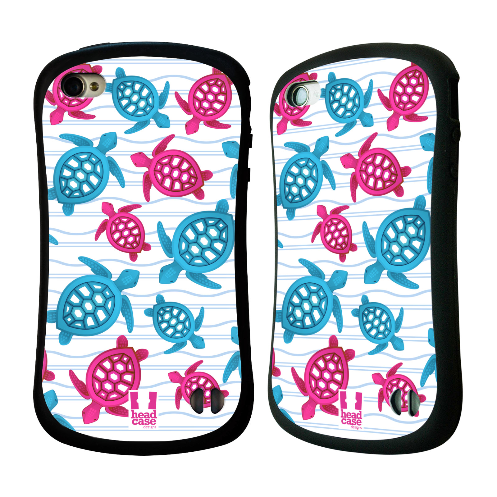 HEAD CASE silikon/plast odolný obal na mobil Apple Iphone 4/4S vzor mořský živočich želva modrá a růžová
