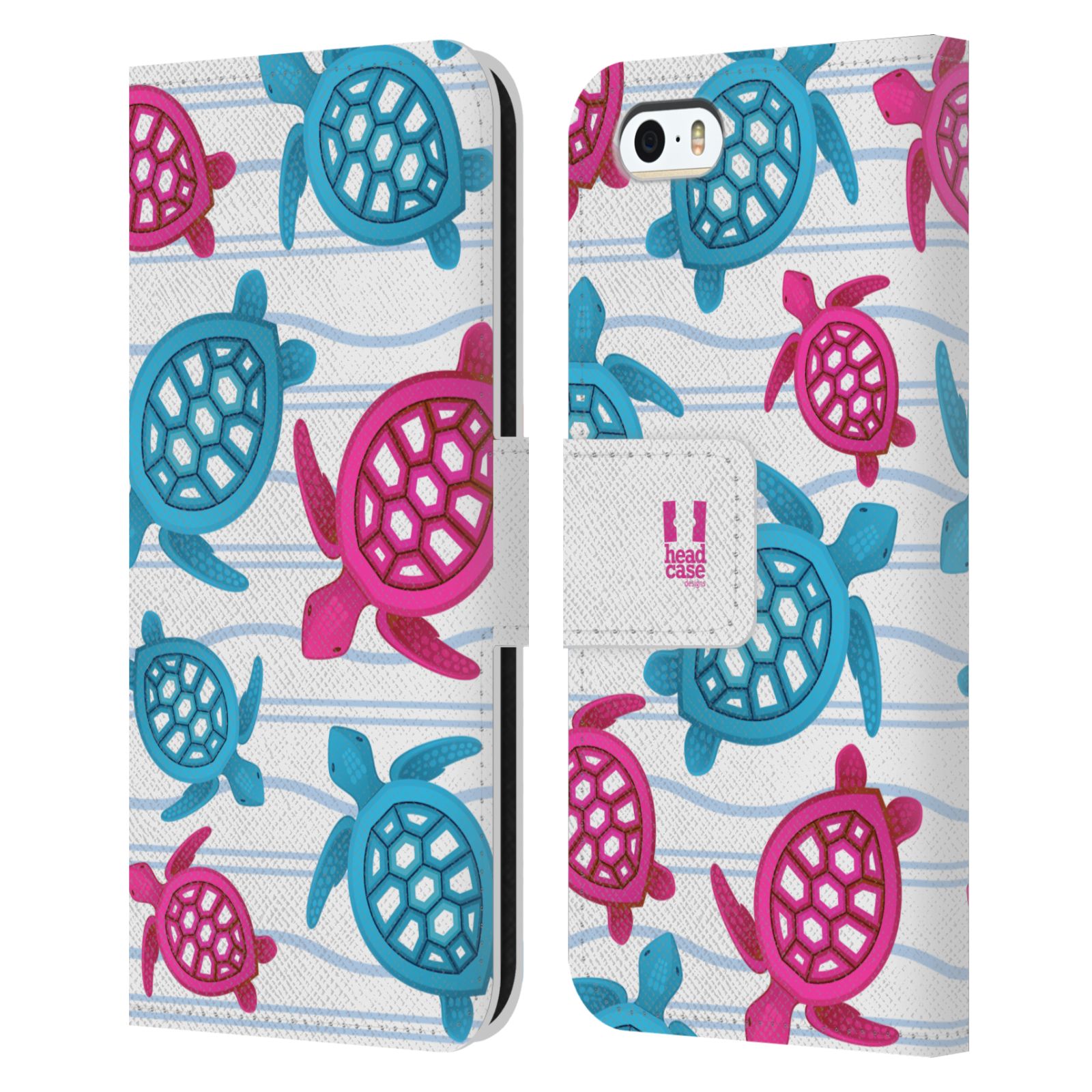 Pouzdro pro mobil Apple Iphone 5 / 5S / SE 2015 - Mořský vzor - barevné želvičky